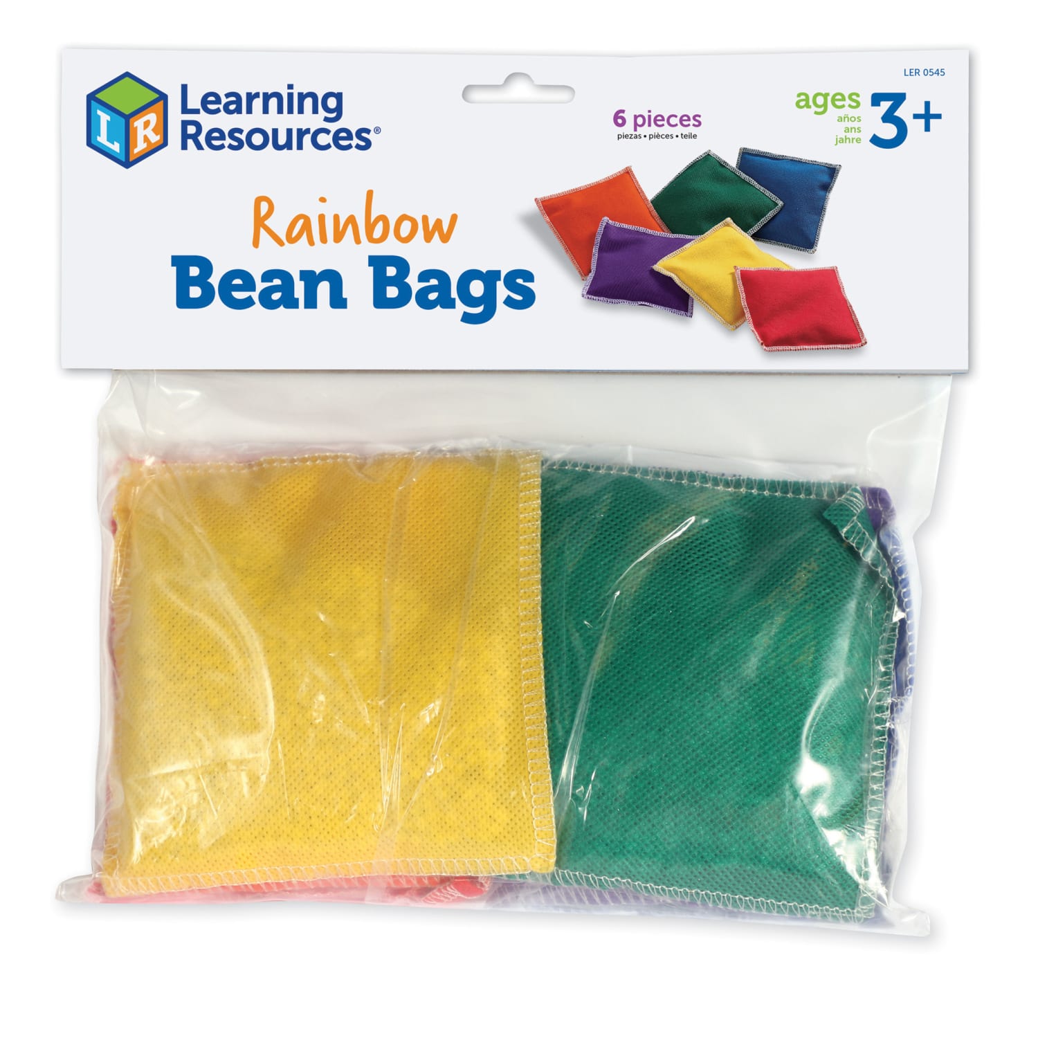 Learning Resources Bean Bags, 4in x 4in, Rainbow, 6 Bean Bags Per Set, Pack Of 2 Sets - Image 3