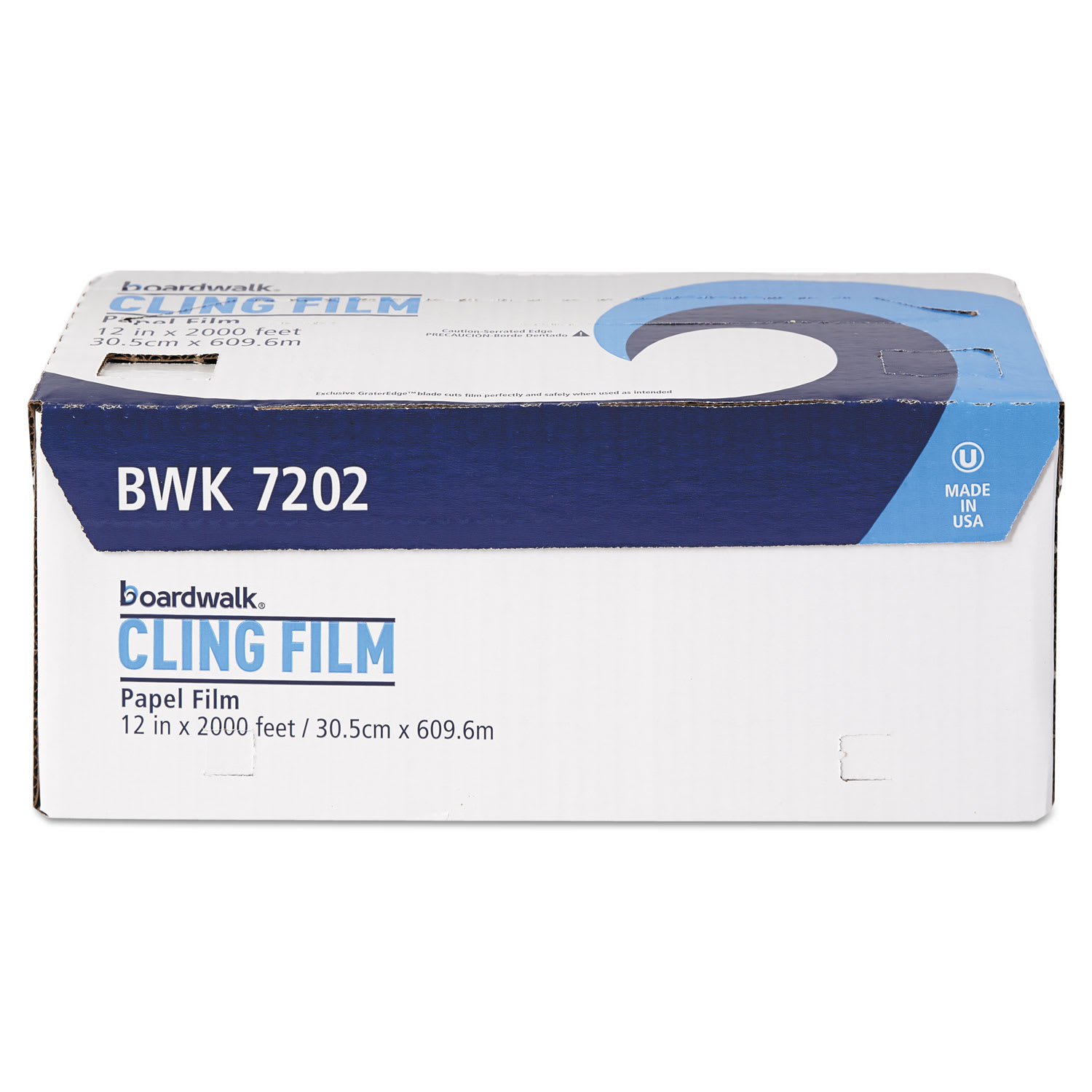 Boardwalk PVC Food Wrap Film Roll, 12in x 2,000ft, White - Image 4