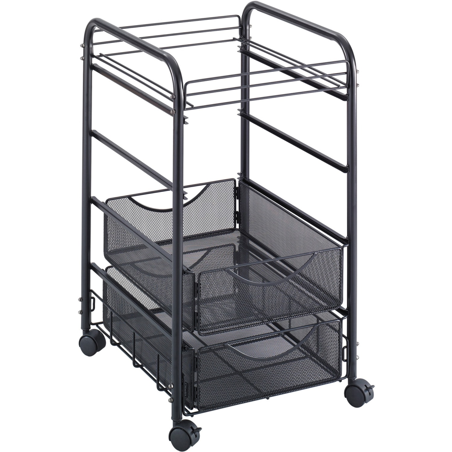 Safco Onyx Mesh Cart, 27inH x 15 3/4inW x 17inD, Black - Image 3