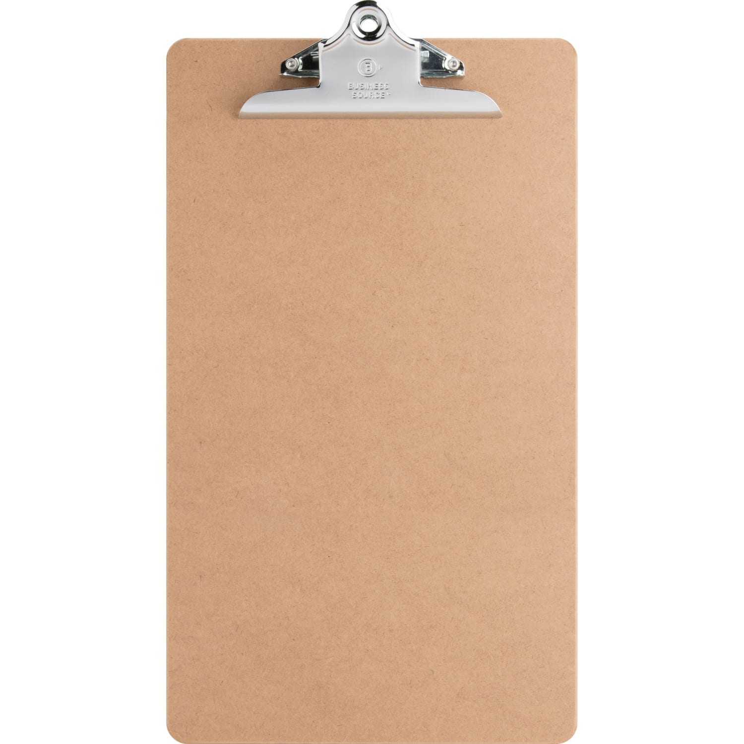 Business Source Hardboard Clipboard - 9in x 15 1/2in Sheet Size - Hardboard - Brown - 1 Each