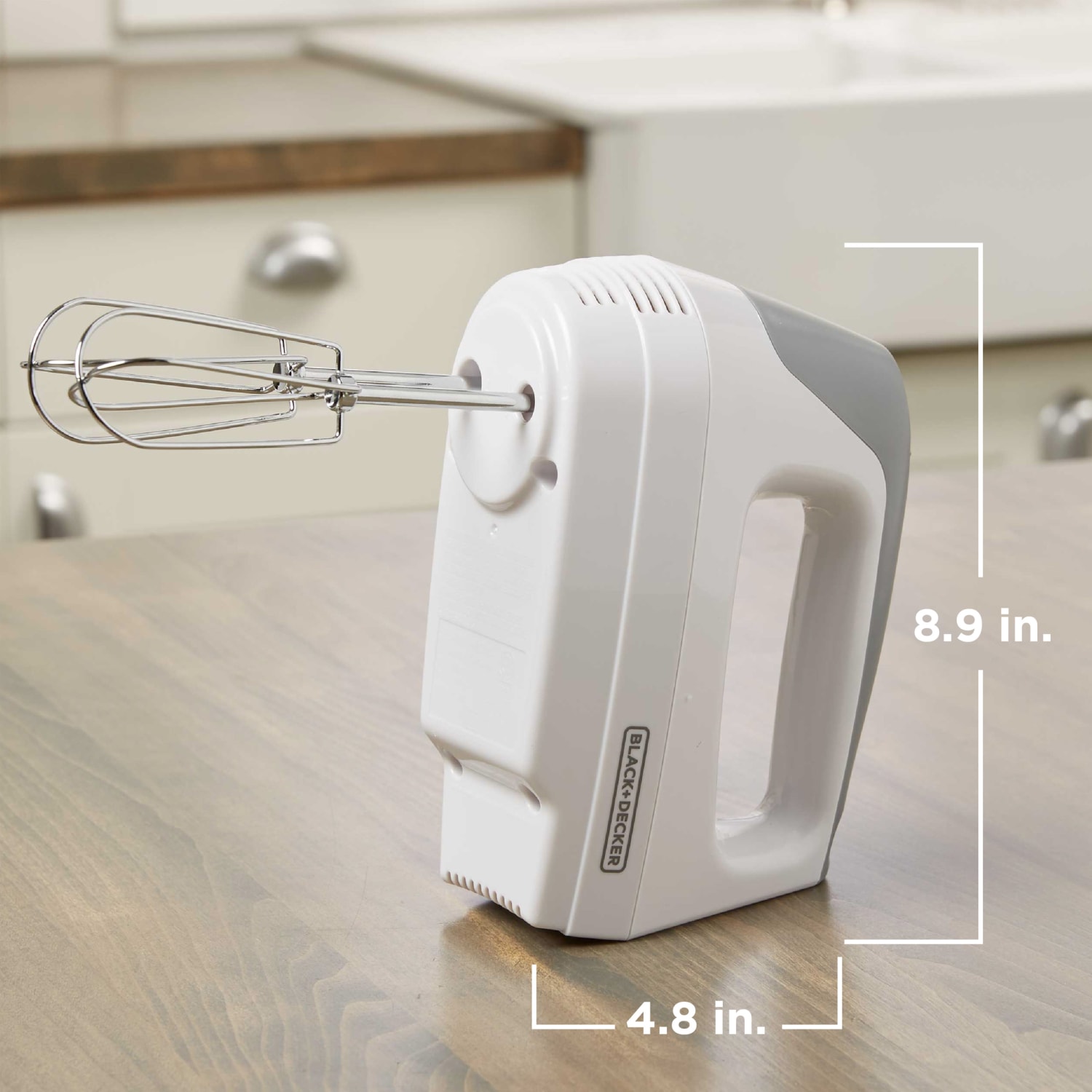 Black+Decker Lightweight 5-Speed Hand Mixer, 10inH x 12inW x 12inD, White - Image 5