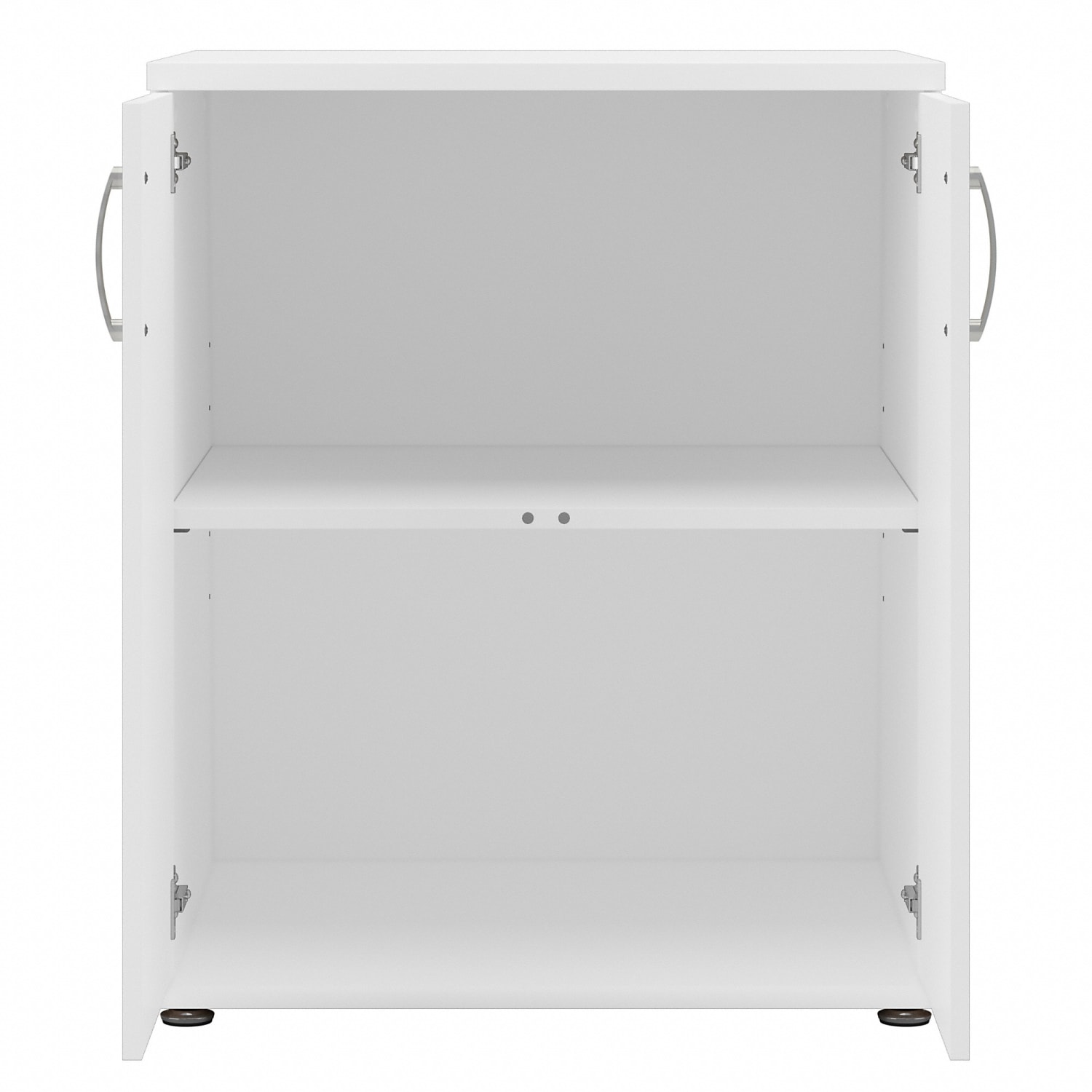 Bush Business Furniture Universal Floor Storage Cabinet With Doors And Shelves, White, Standard Delivery - Image 6