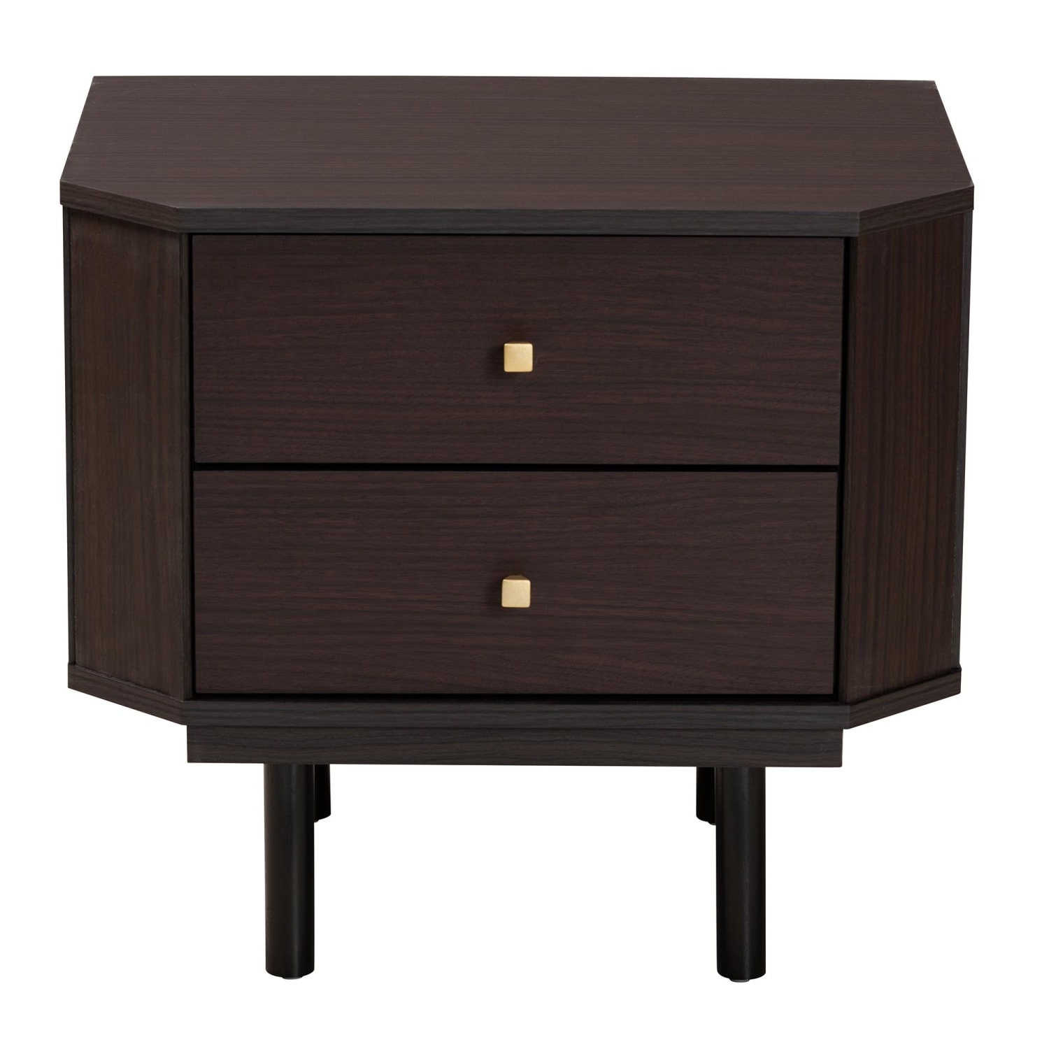 Baxton Studio Norwood Modern Transitional 2-Tone Finished Wood 2-Drawer End Table, 19-15/16inH x 21-3/4inW x 15-3/4inD, Black/Espresso Brown - Image 4