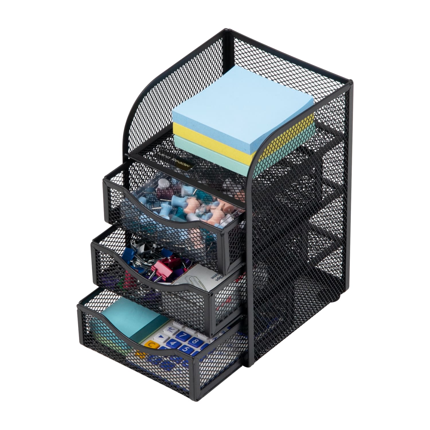 Mind Reader Mini Desk Supplies Office Supplies Organizer, 8inH x 5inW x 4-3/4inL, Black - Image 5