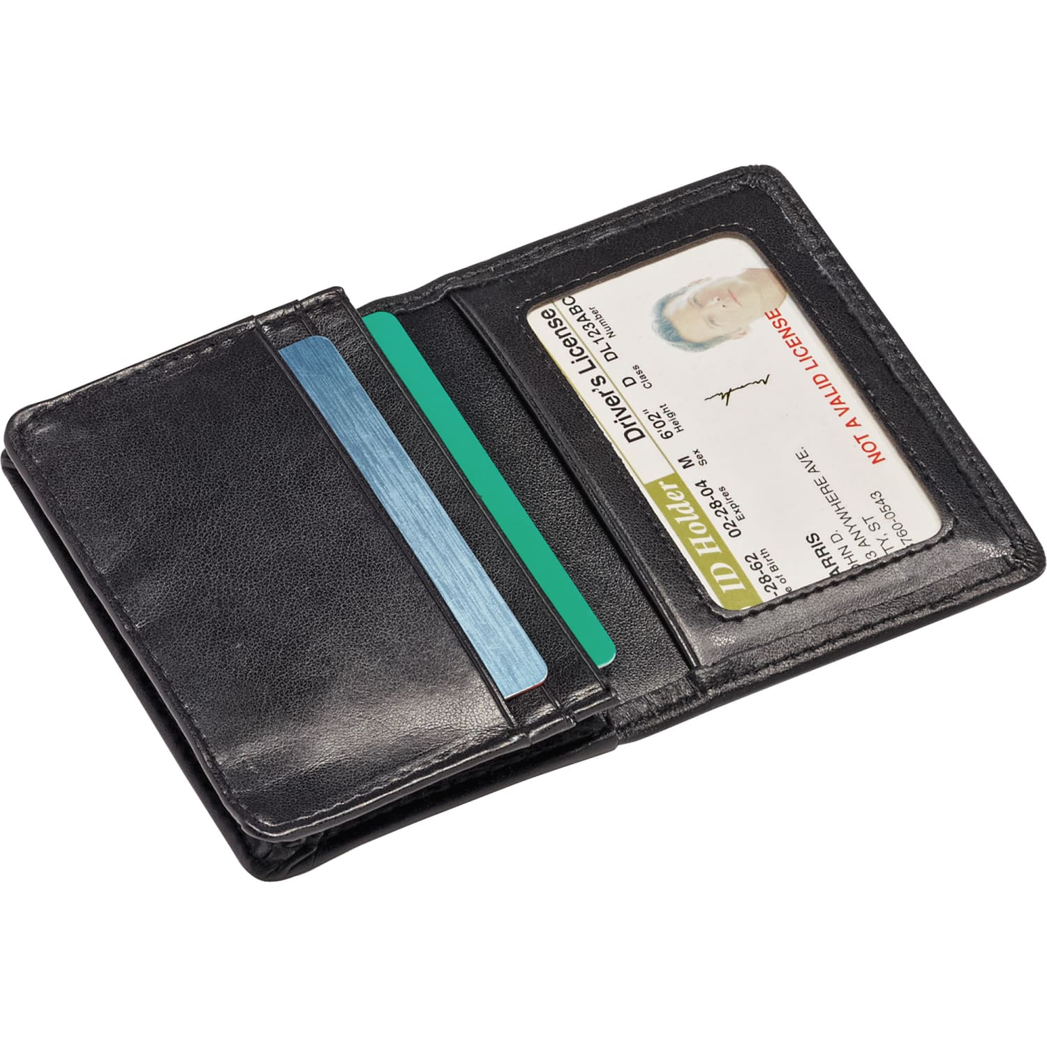 Samsonite Leather Business Card Holder, 4 1/16in x 3in x 1/2in, Black - Image 5