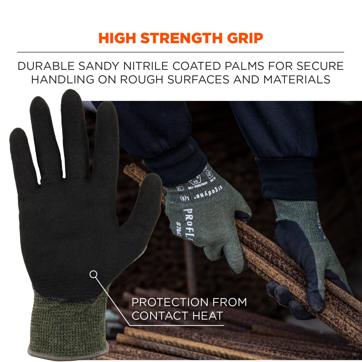 Ergodyne Proflex 7042-12PR Nitrile-Coated Cut-Resistant Gloves, Green, Large, Set Of 12 Pairs - Image 6