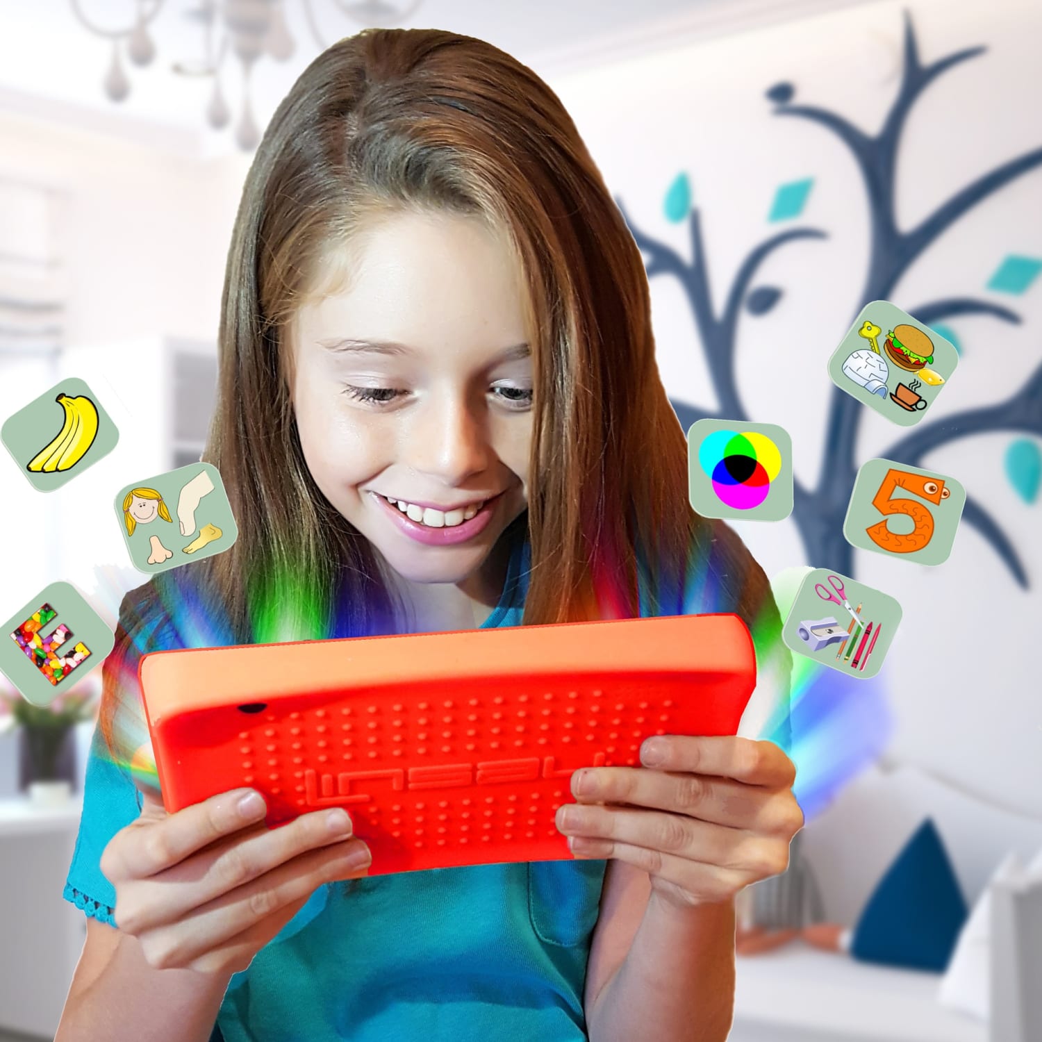 Linsay Kids Tablet, 7in Screen, 2GB Memory, 64GB Storage, Android 13, RED - Image 6