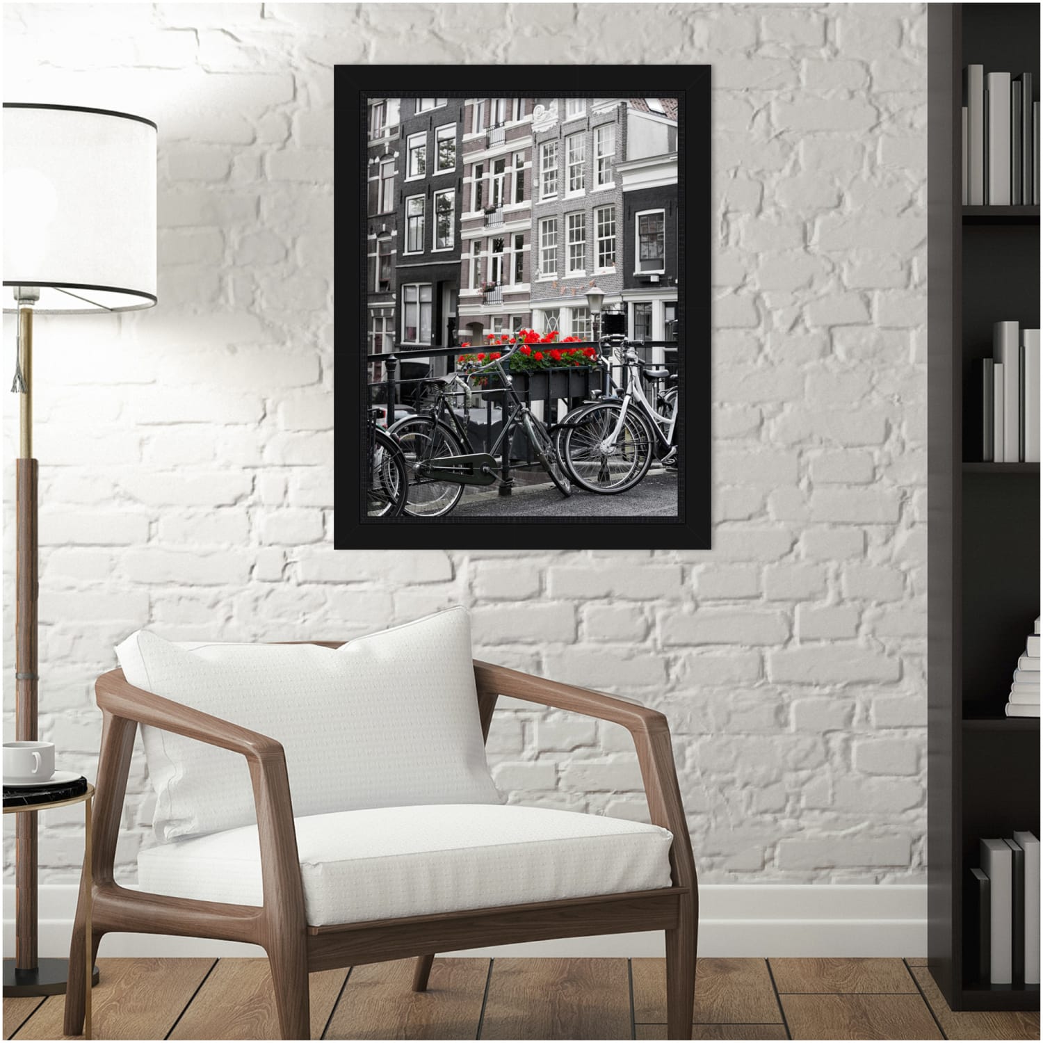 Amanti Art Picture Frame, 27in x 21in, Matted For 18in x 24in, Avon Black - Image 3