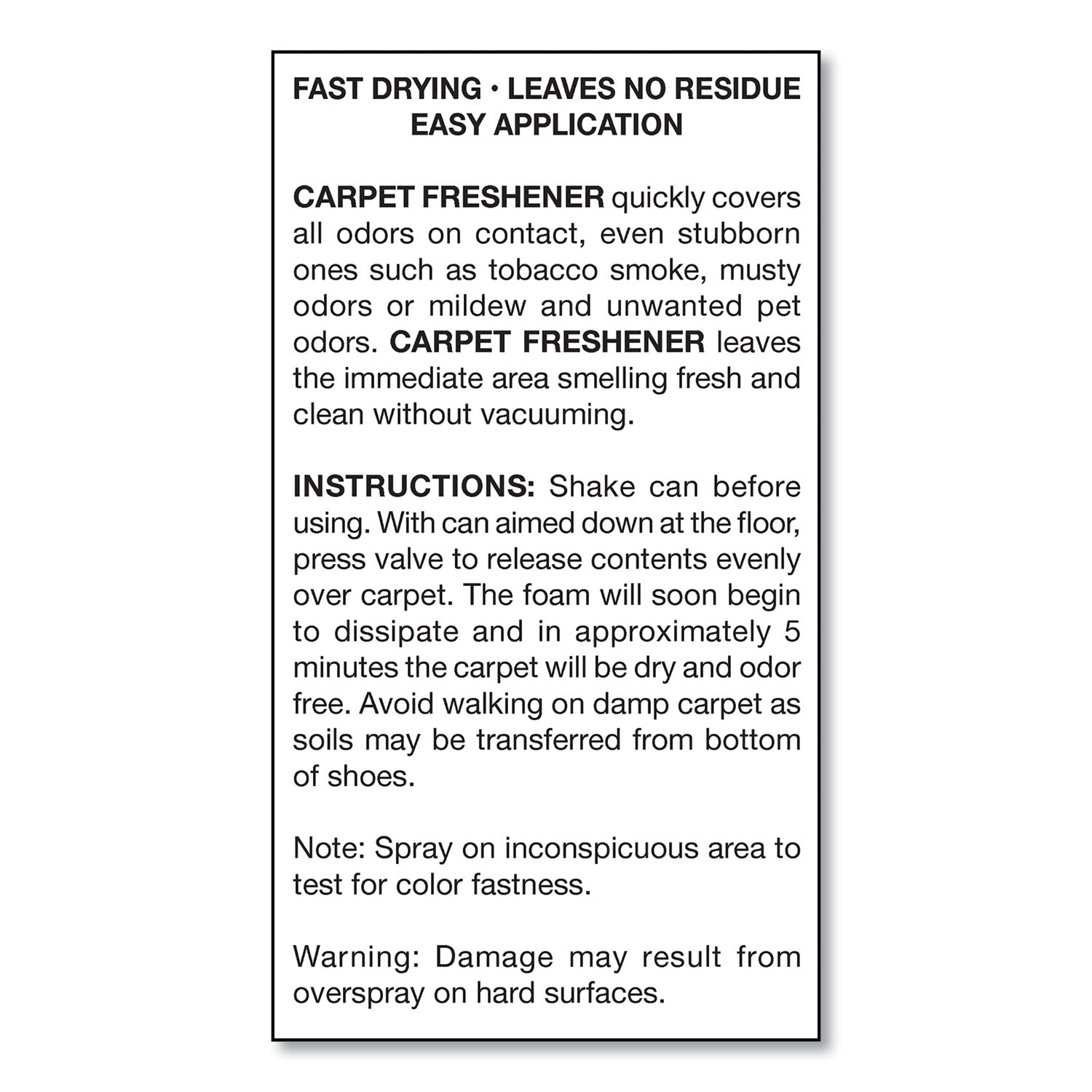 Big D Industries No-Vacuum Carpet Freshener, Fresh Scent, 14 oz Aerosol Spray, 12/Carton - Image 4