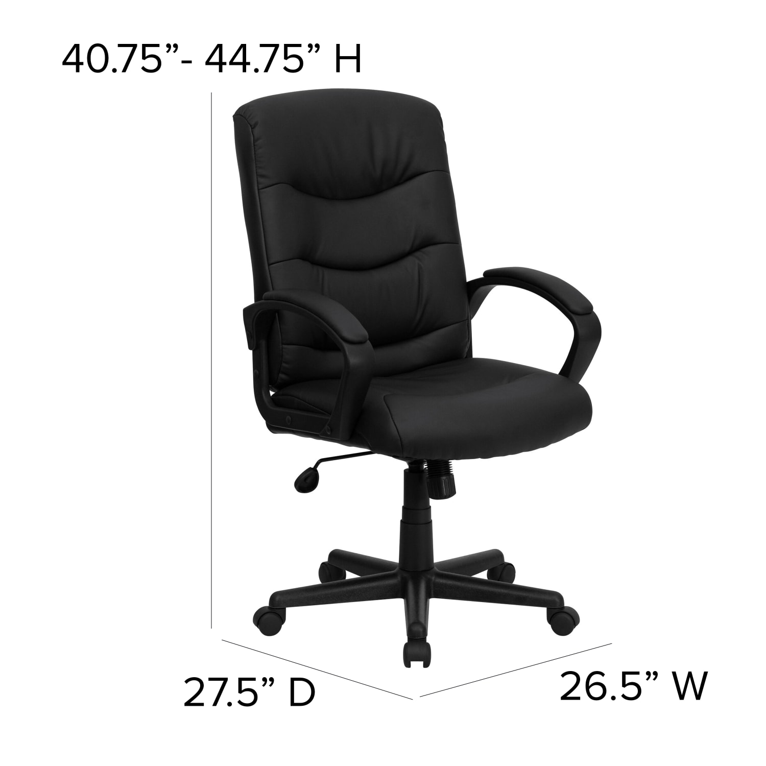 Flash Furniture LeatherSoft Faux Leather MidBack Swivel Task Chair With 24 12in Back Cushion Black PopularChairscom Flash Furniture LeatherSoft Faux Leather Mid Back Swivel Task Chair With 24 12in Back Cushion Black PopularChairscom