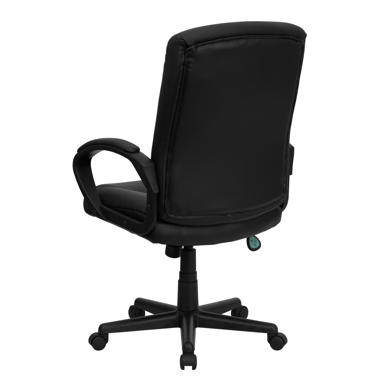 Flash Furniture LeatherSoft Faux Leather MidBack Swivel Task Chair With 24 12in Back Cushion Black PopularChairscom Flash Furniture LeatherSoft Faux Leather Mid Back Swivel Task Chair With 24 12in Back Cushion Black PopularChairscom