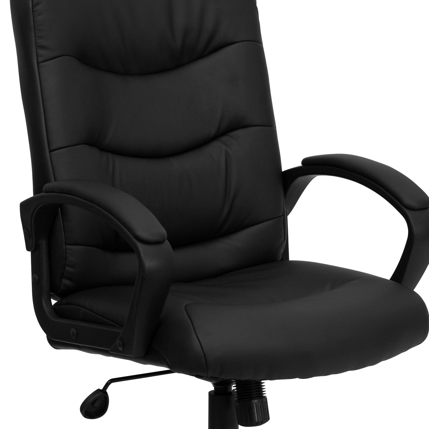 Flash Furniture LeatherSoft Faux Leather MidBack Swivel Task Chair With 24 12in Back Cushion Black PopularChairscom Flash Furniture LeatherSoft Faux Leather Mid Back Swivel Task Chair With 24 12in Back Cushion Black PopularChairscom