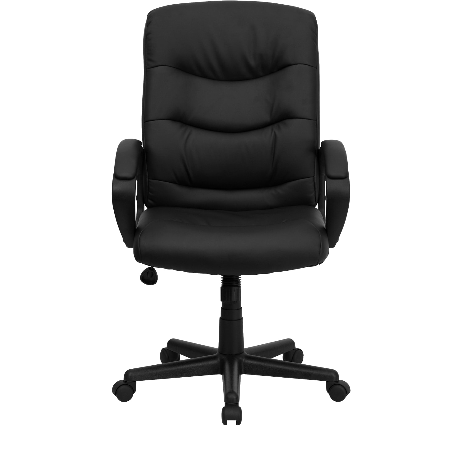 Flash Furniture LeatherSoft Faux Leather MidBack Swivel Task Chair With 24 12in Back Cushion Black PopularChairscom Flash Furniture LeatherSoft Faux Leather Mid Back Swivel Task Chair With 24 12in Back Cushion Black PopularChairscom