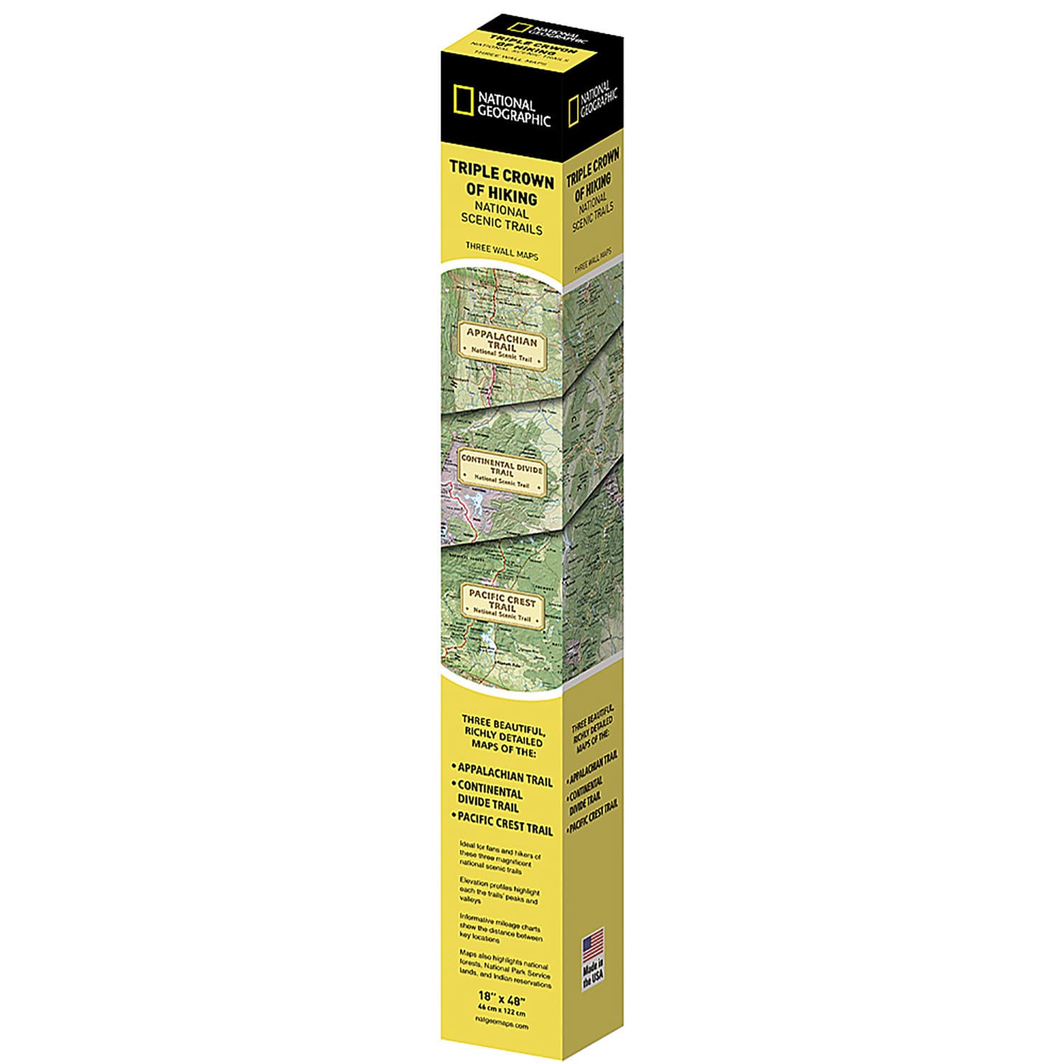 National Geographic Triple Crown Of Hiking Map, In Gift Box, 18 x 48in - Image 3