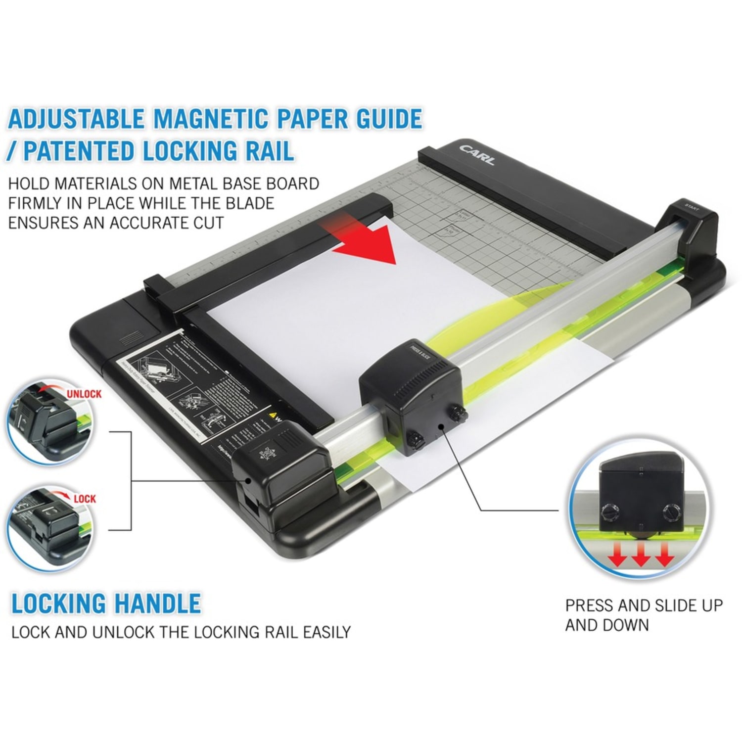 Carl DC-210 Heavy-Duty Rotary Paper Trimmer, 12in - Image 6