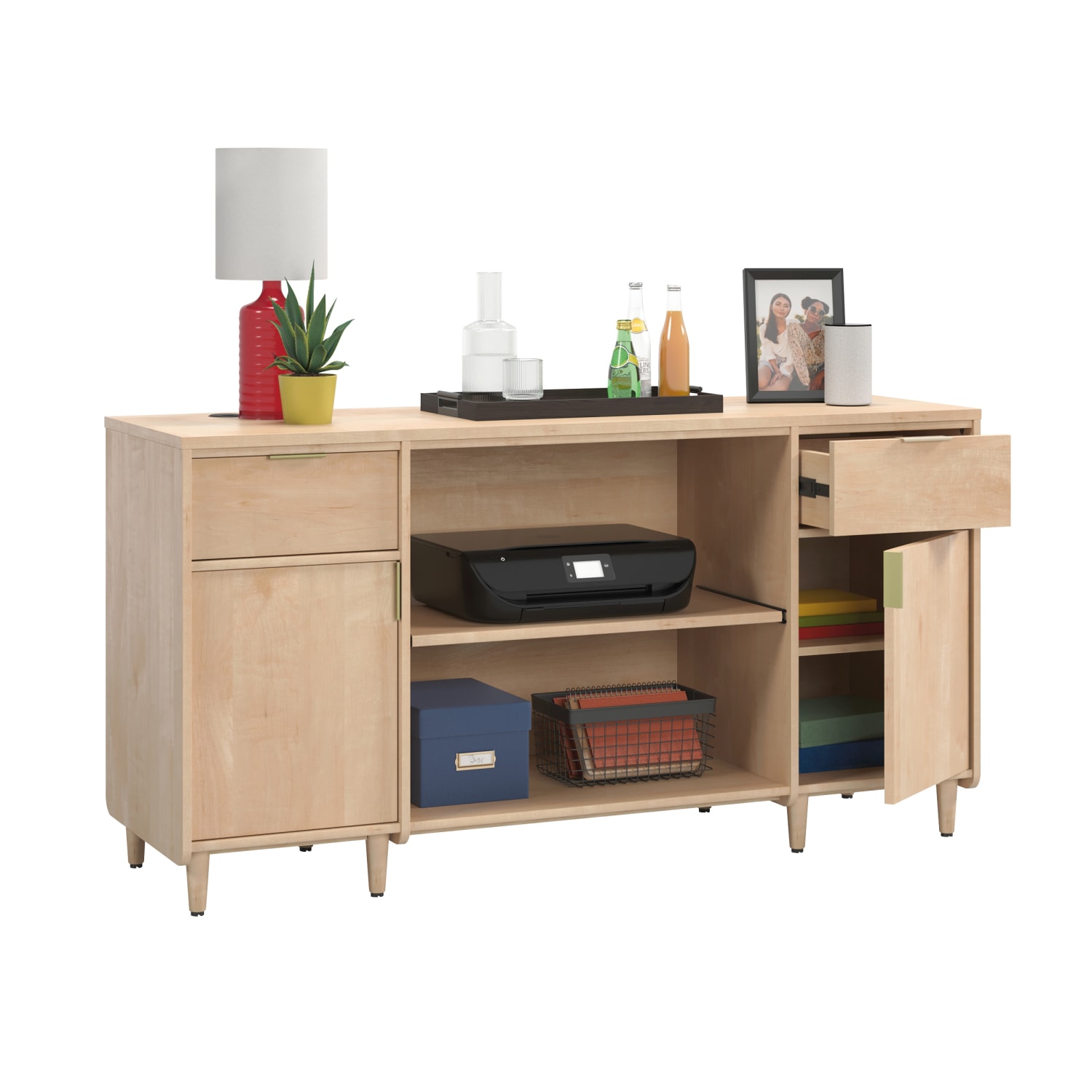Sauder Clifford Place Credenza, 30-7/16inH x 59-1/16inW x 18-1/2inD, Natural Maple - Image 3