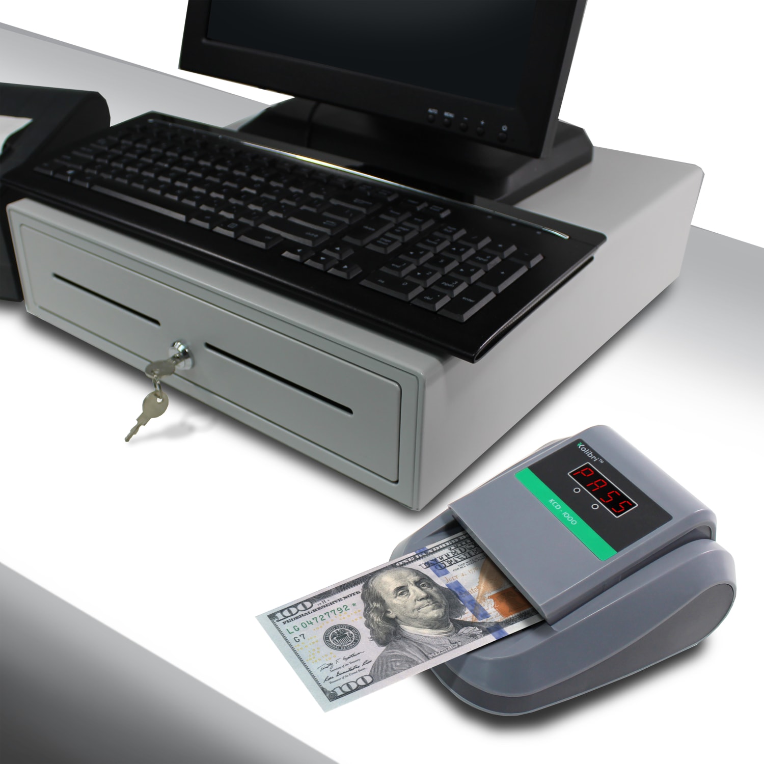 Kolibri KCD-1000 4-Way Orientation Portable Fake Currency Reader And Counterfeit Bill Detector, 3-5/8inH x 6-5/16inW x 5-1/8inD - Image 3