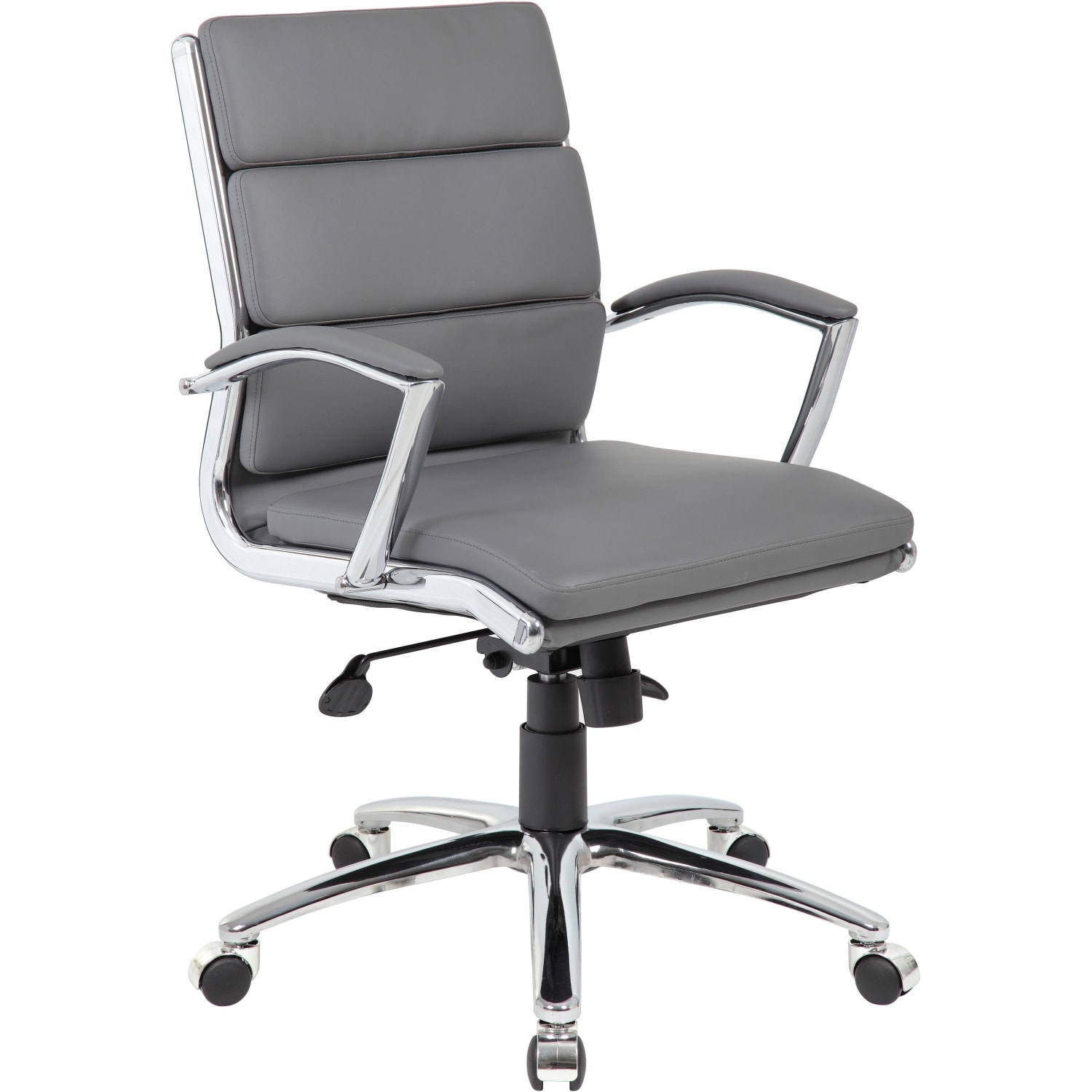 Boss Office Products CaressoftPlus Mid Back Chair GrayBlack PopularChairscom
