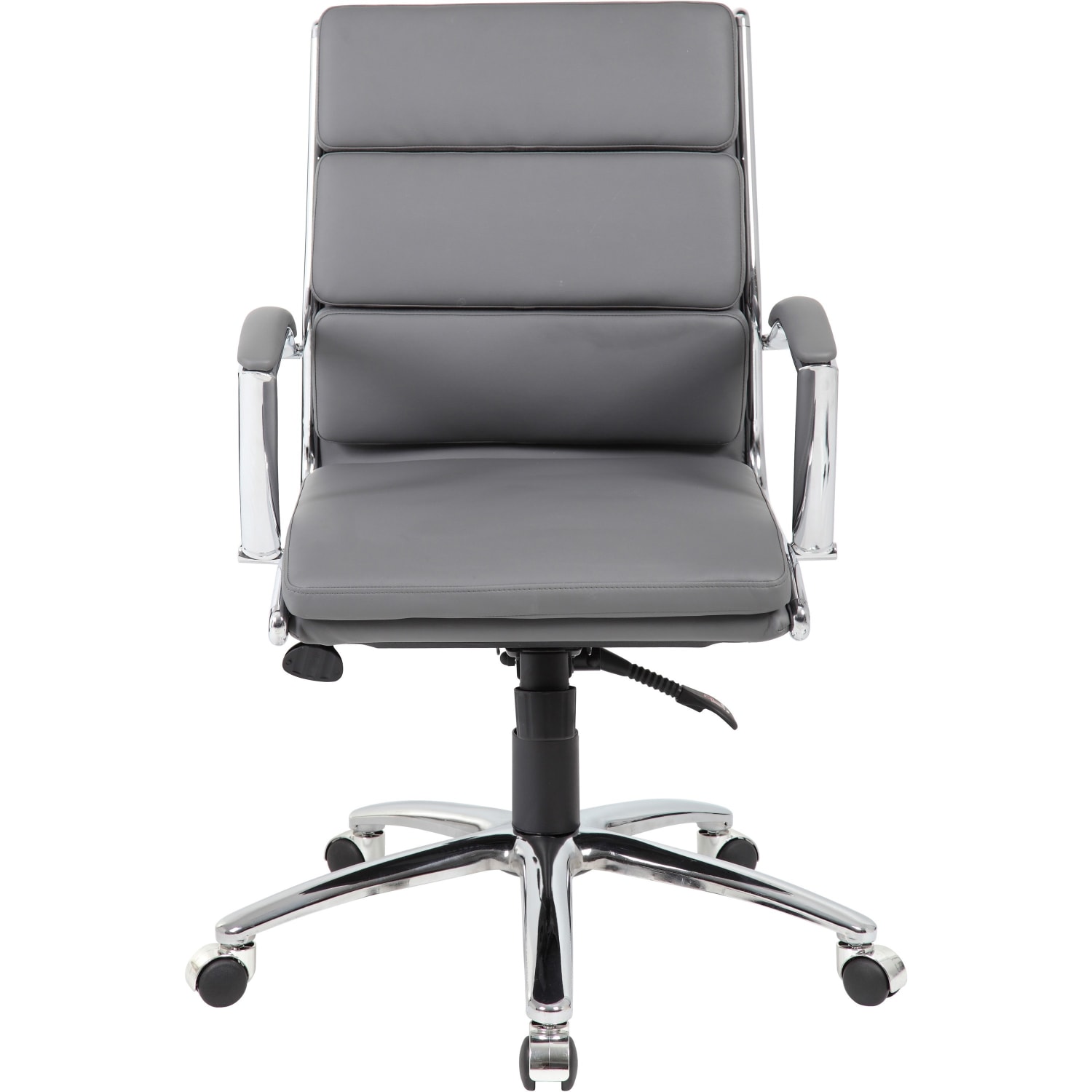 Boss Office Products CaressoftPlus Mid Back Chair GrayBlack PopularChairscom