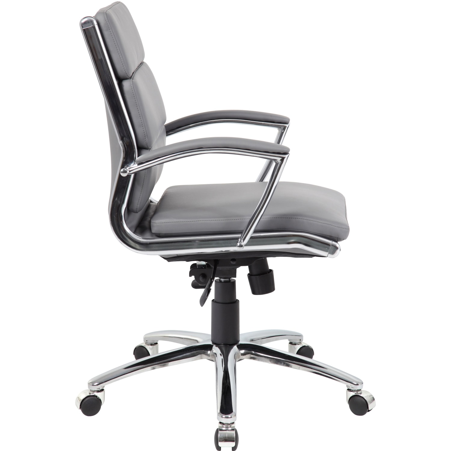 Boss Office Products CaressoftPlus Mid-Back Chair, Gray/Black - Image 6