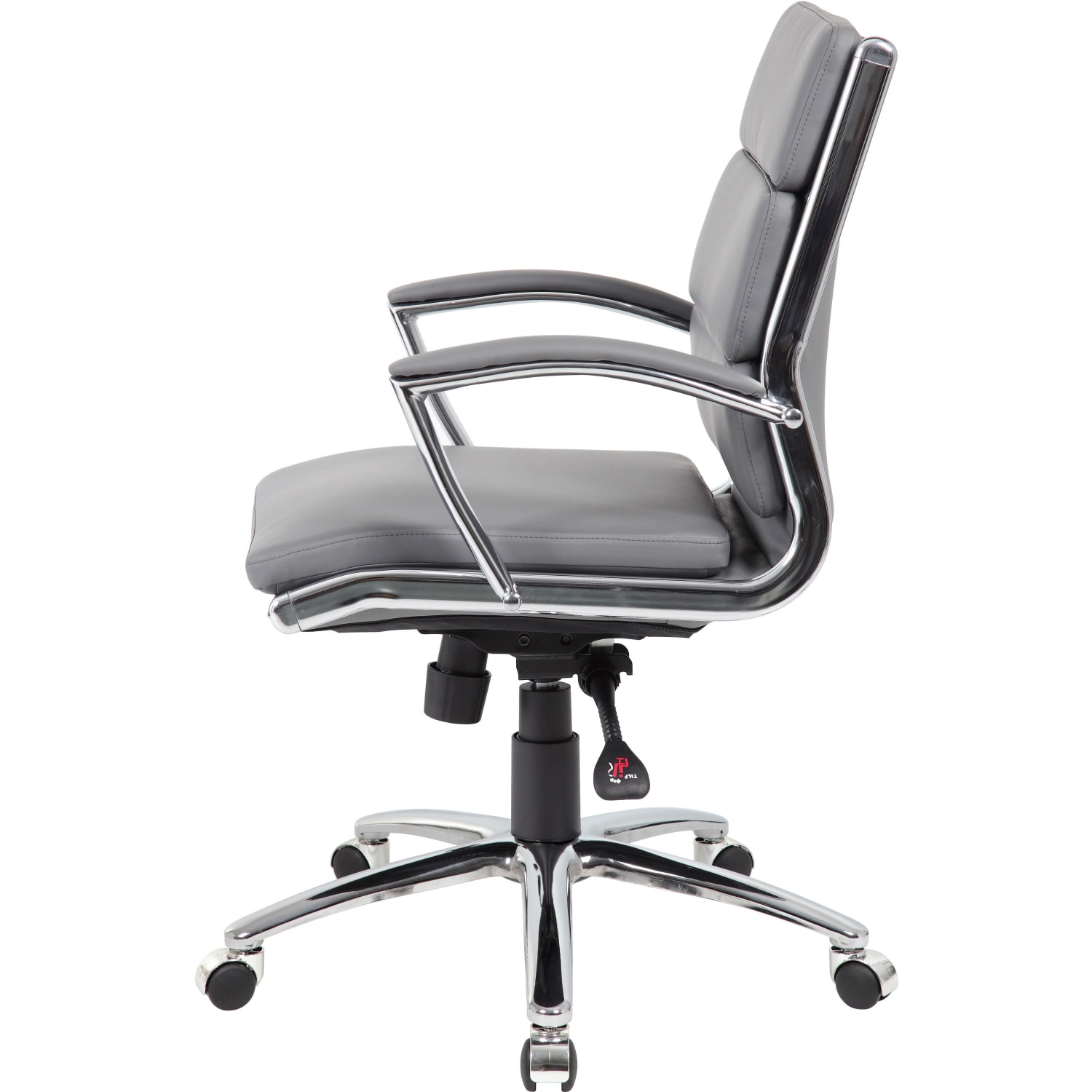 Boss Office Products CaressoftPlus Mid Back Chair GrayBlack PopularChairscom