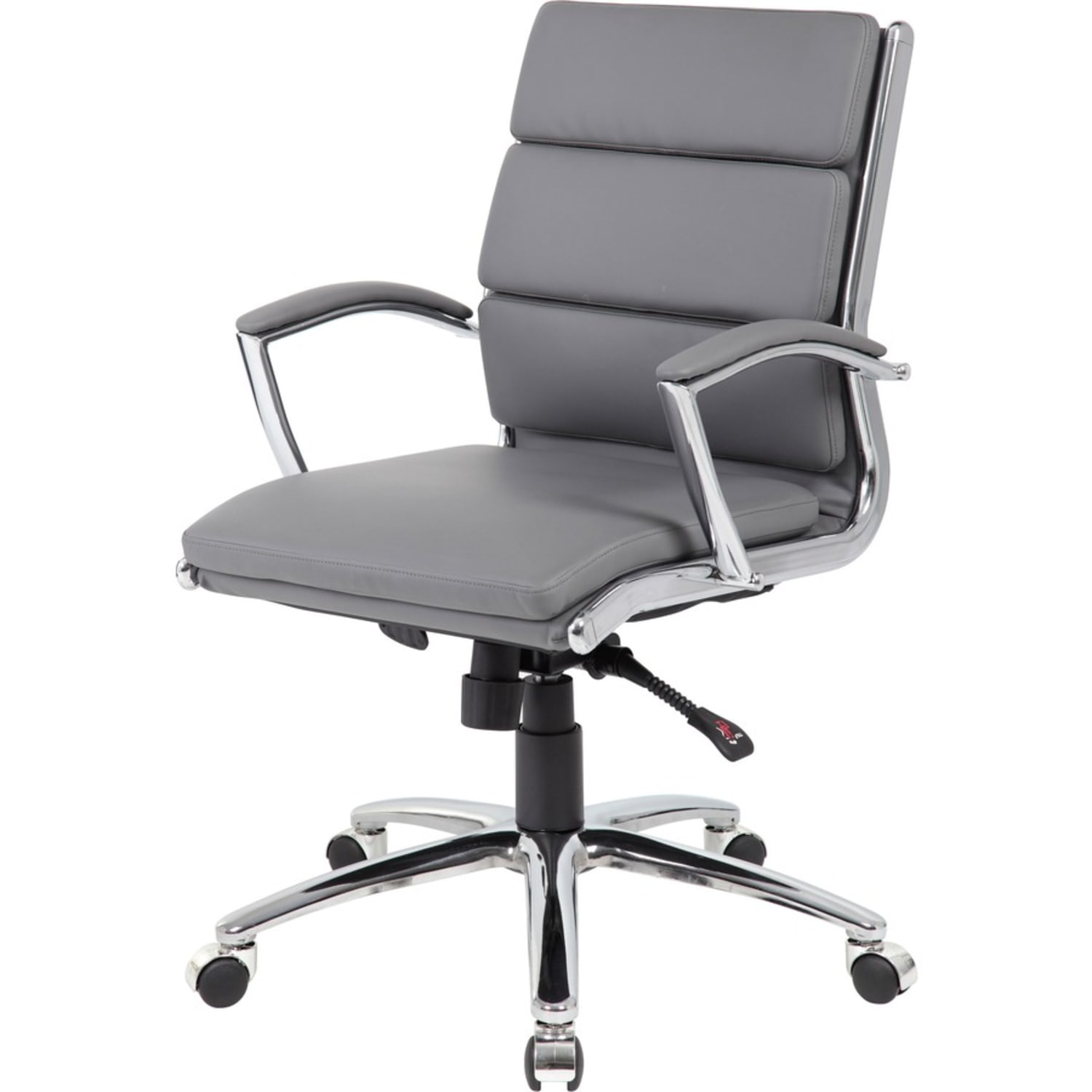Boss Office Products CaressoftPlus Mid Back Chair GrayBlack PopularChairscom