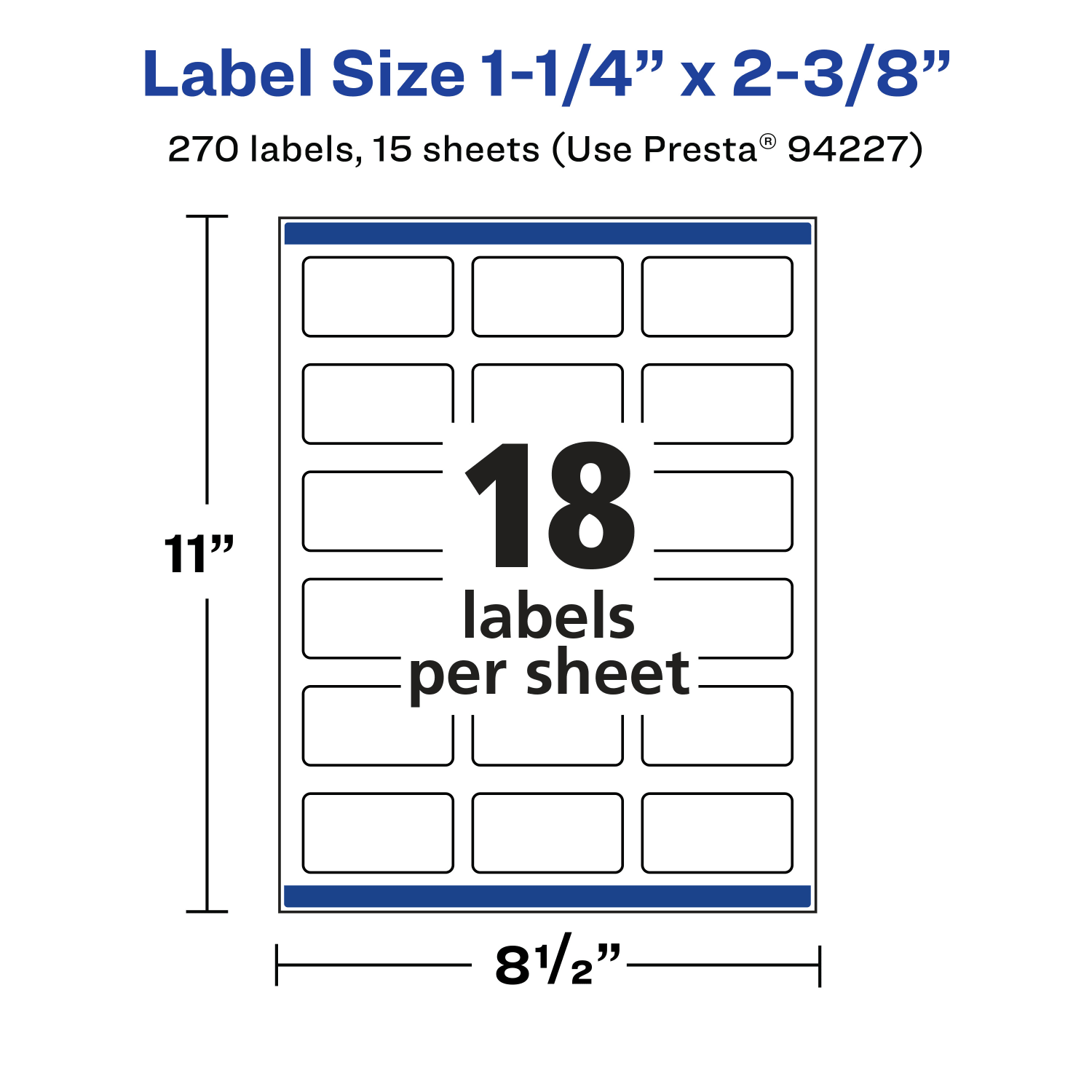 Avery Removable Labels With Sure Feed, 94227-RMP15, Rectangle, 1-1/4in x 2-3/8in, White, Pack Of 270 Labels - Image 6