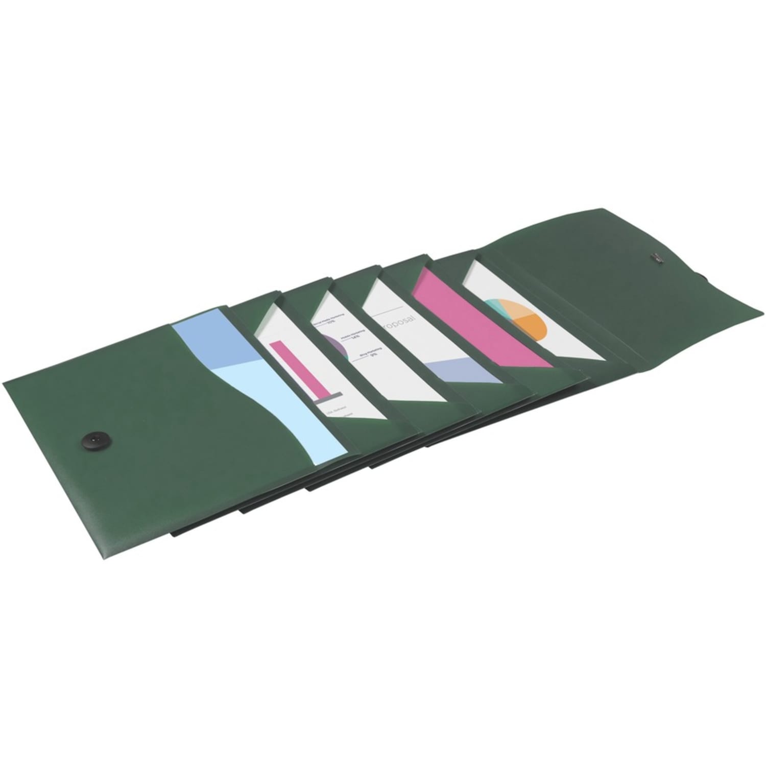 Avery Slide & View Letter Organizer Folder - 8 1/2in x 11in - 40 Sheet Capacity - 6 Pocket(s) - Plastic, Poly, Polypropylene - Sage - 1 Each - Image 3