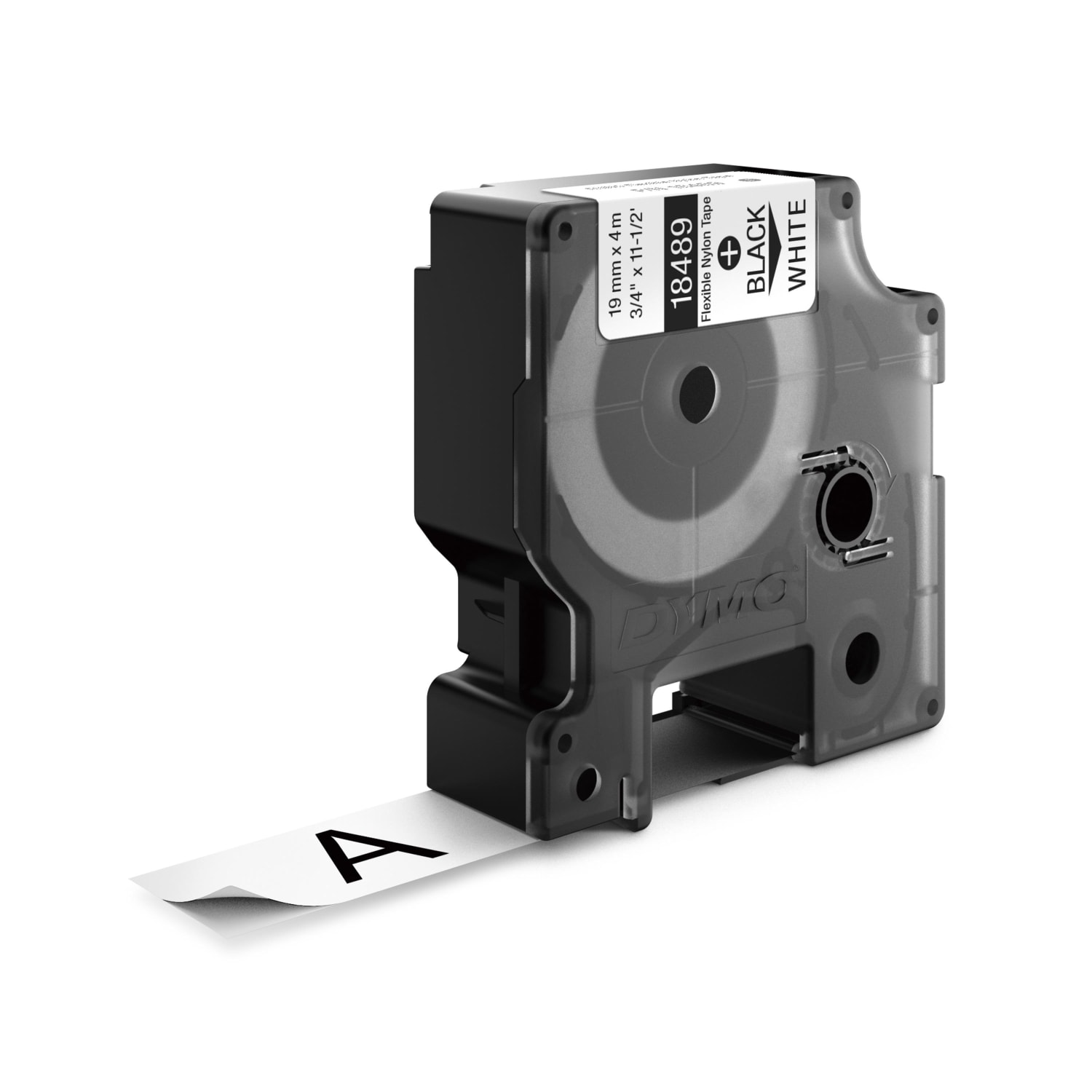 DYMO Rhino 18489 Black-On-White Tape, 0.75in x 11.5ft - Image 4