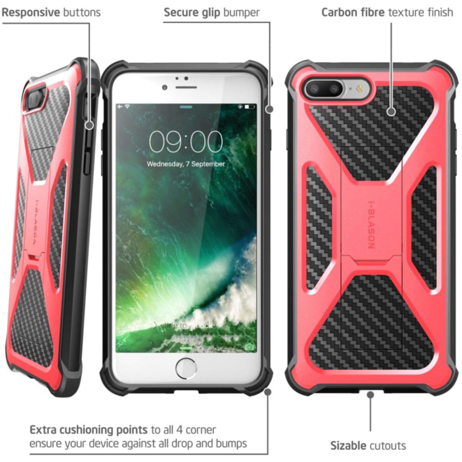 i-Blason Transformer - Back cover for cell phone - rugged - pink - Image 4