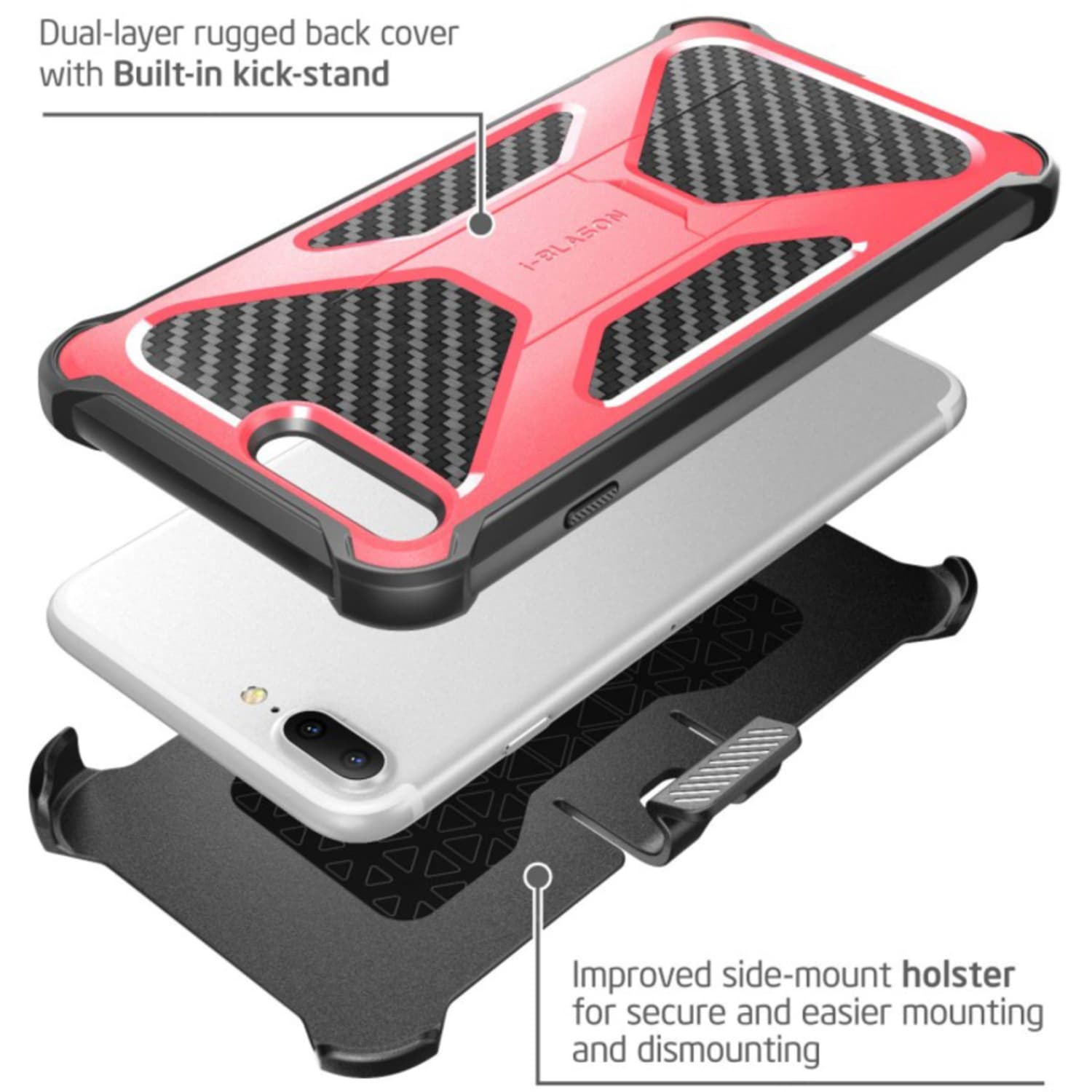 i-Blason Transformer - Back cover for cell phone - rugged - pink - Image 5