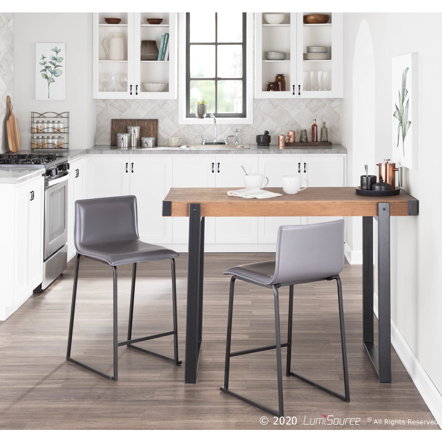 LumiSource Mara Counter Stools BlackGray Set Of 2 Stools PopularChairscom LumiSource Mara Counter Stools BlackGray Set Of 2 Stools PopularChairscom