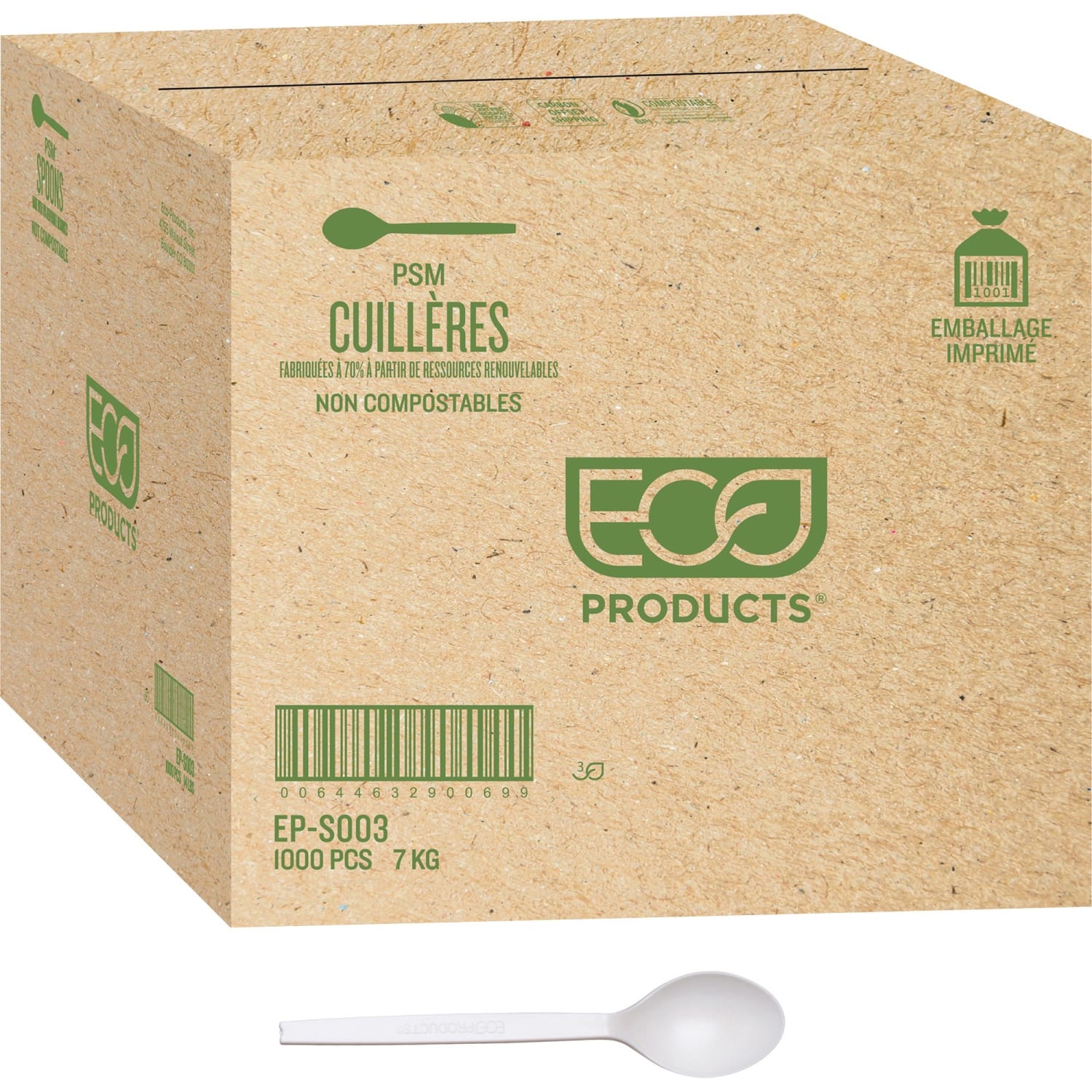 Eco-Products Plant Starch Teaspoons, Cream, Pack Of 1,000 - Image 3