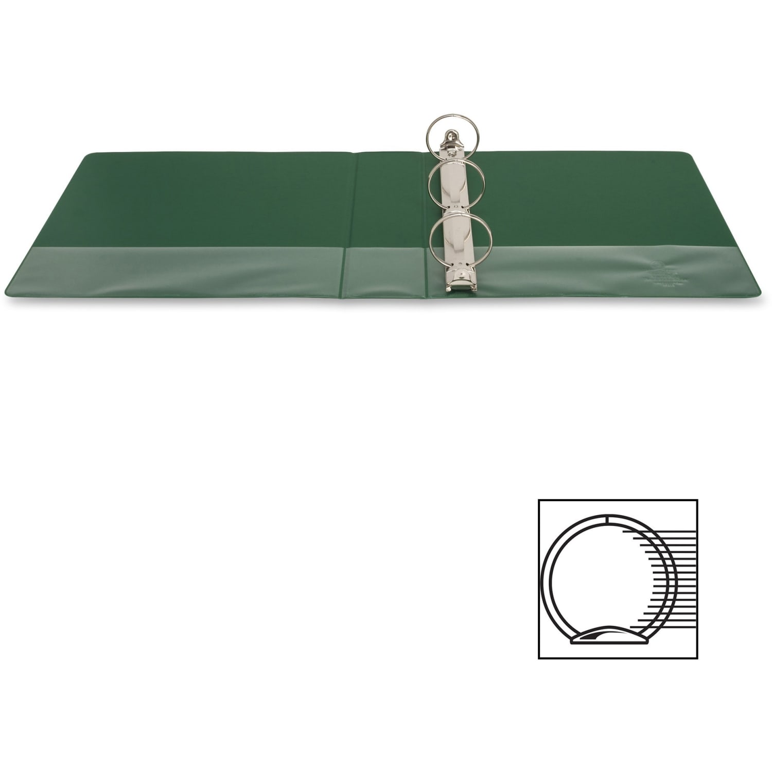 Business Source Basic Round-ring Binder - 2in Binder Capacity - Letter - 8 1/2in x 11in Sheet Size - 3 x Round Ring Fastener(s) - Vinyl - Green - Recycled - 1 / Each - Image 3