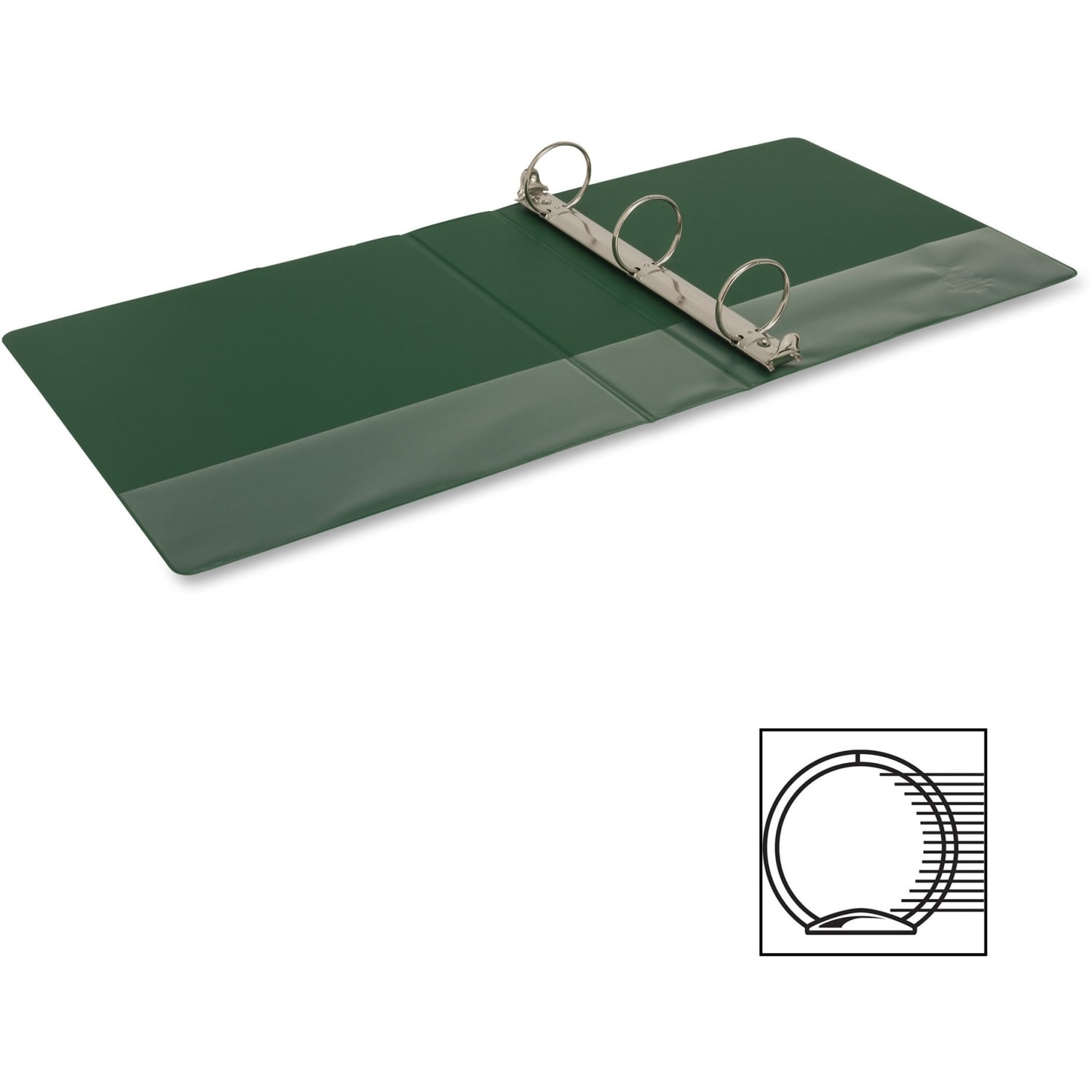 Business Source Basic Round-ring Binder - 2in Binder Capacity - Letter - 8 1/2in x 11in Sheet Size - 3 x Round Ring Fastener(s) - Vinyl - Green - Recycled - 1 / Each - Image 4