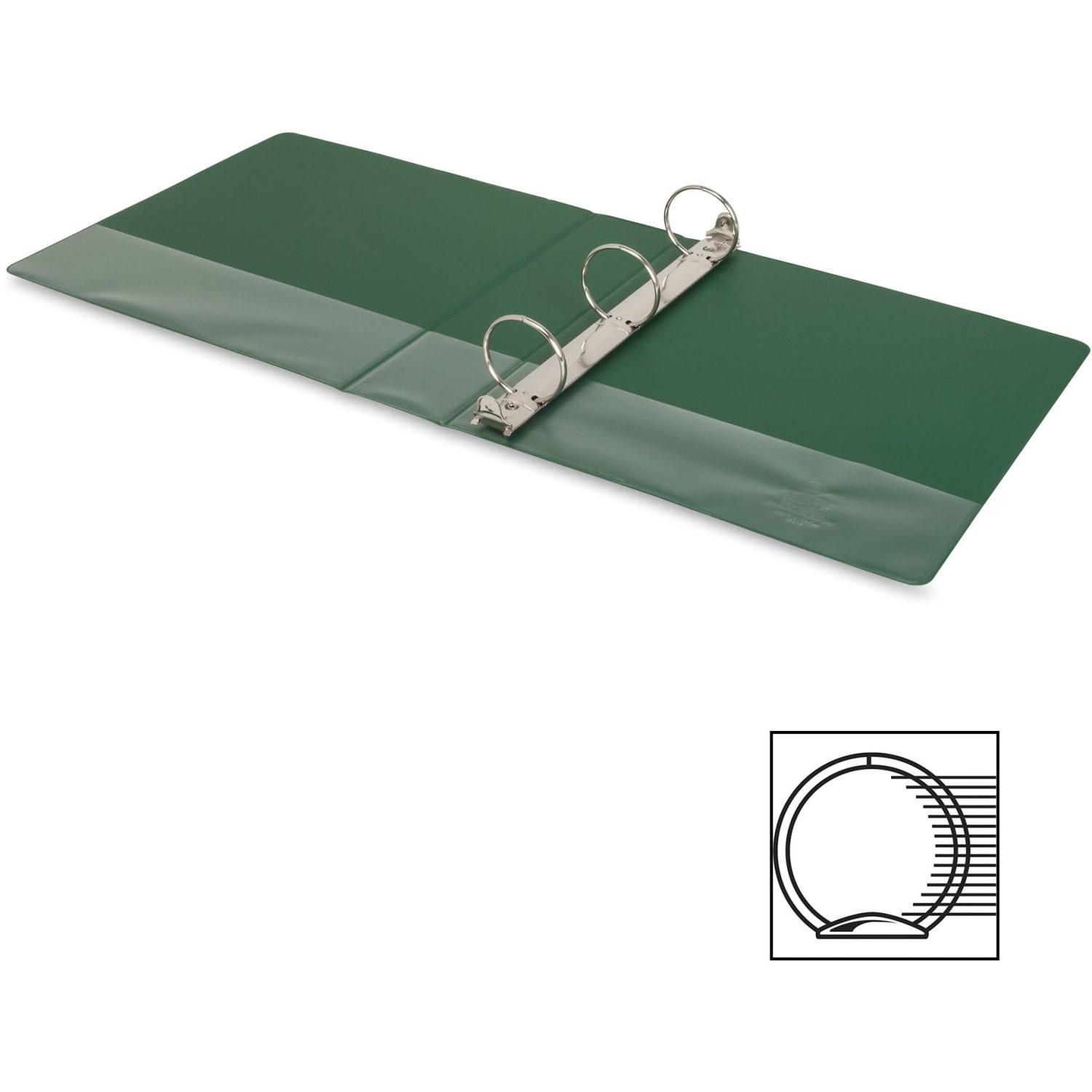 Business Source Basic Round-ring Binder - 2in Binder Capacity - Letter - 8 1/2in x 11in Sheet Size - 3 x Round Ring Fastener(s) - Vinyl - Green - Recycled - 1 / Each - Image 5