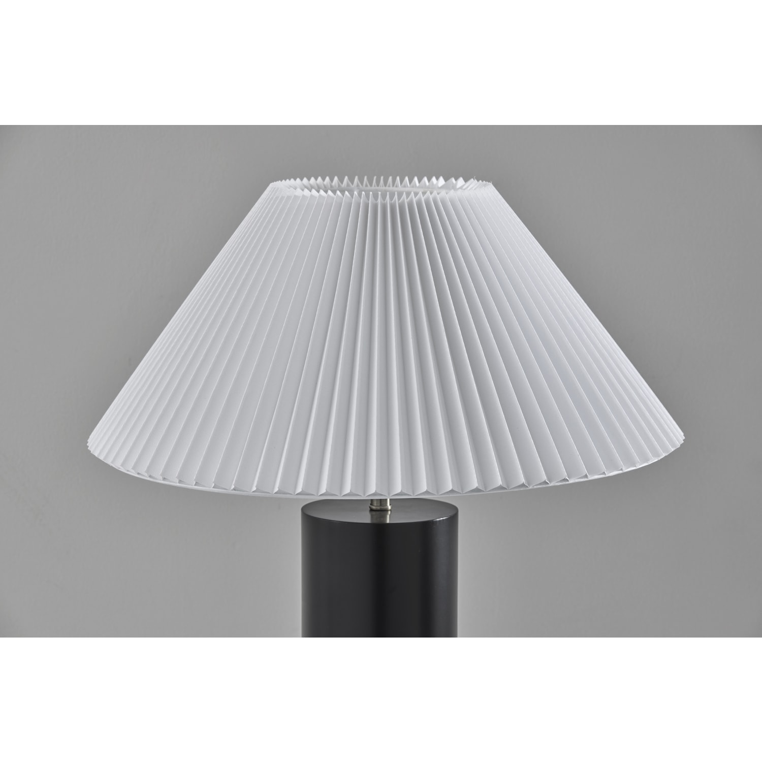 Adesso Marta Table Lamp, 25-1/2inH, White Shade/Black Base - Image 5