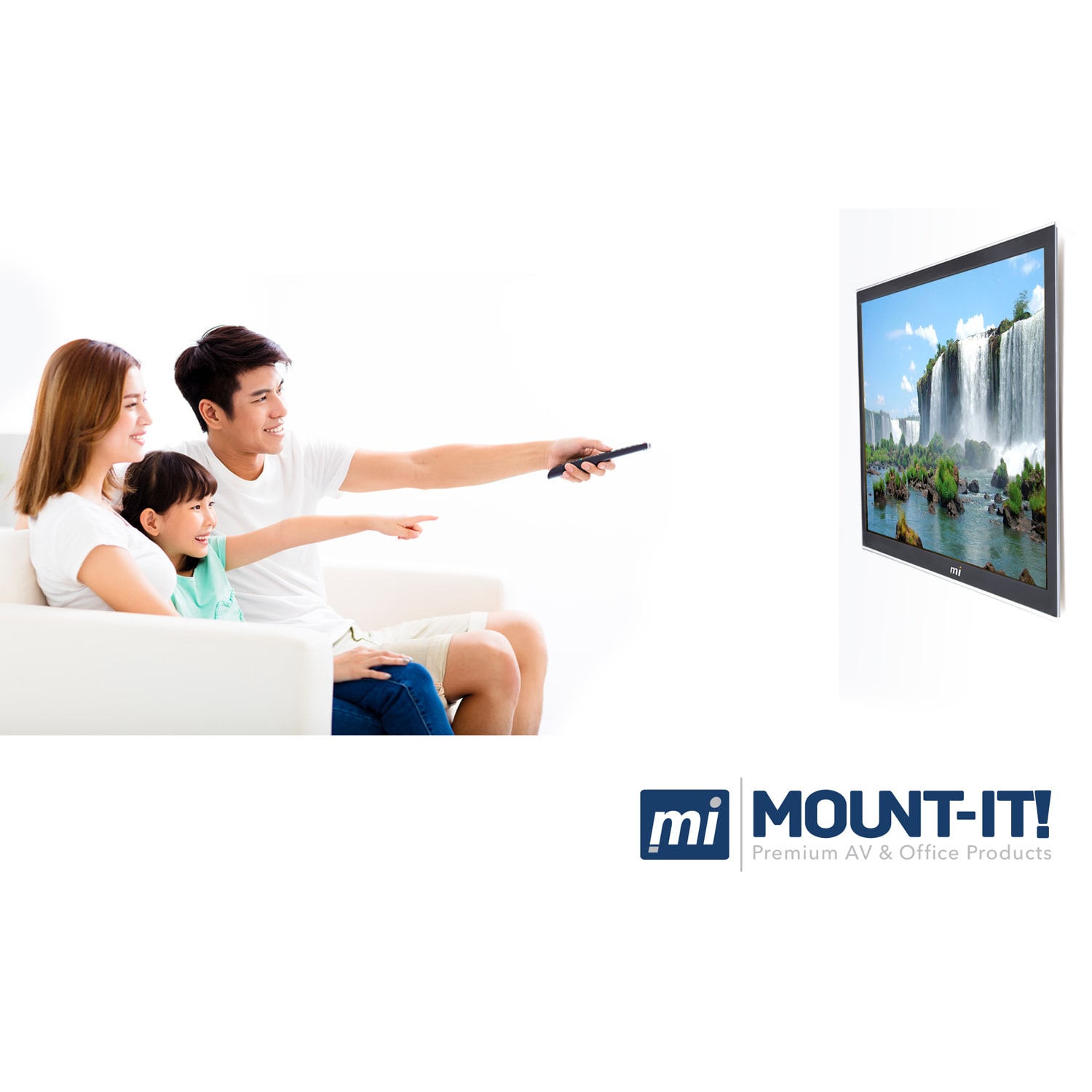 Mount-It! Locking Wall Mount For 32 - 60in TVs, 9.5inH x 35inW x 1.9inD, Black - Image 3