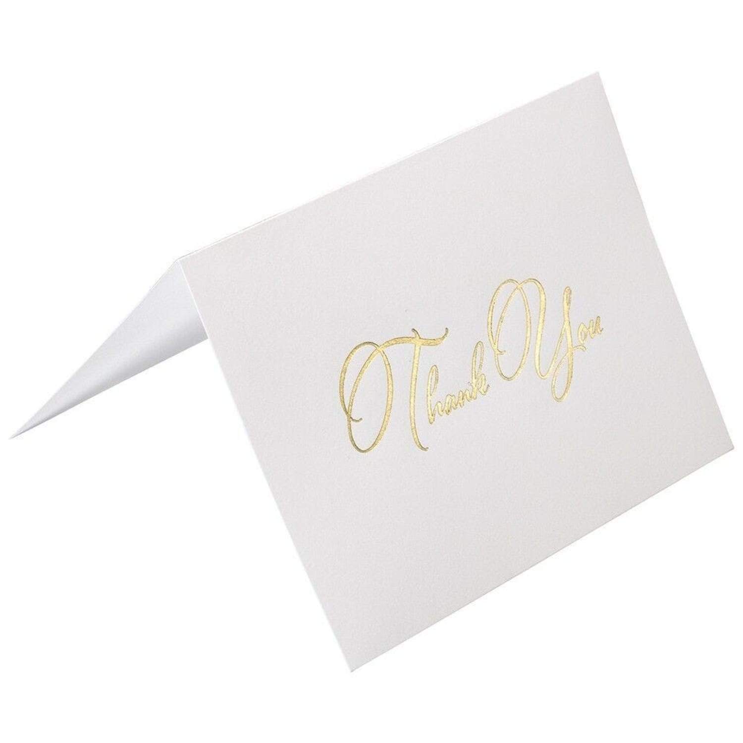 JAM Paper Thank You Card Sets, 4-7/8in x 3-3/8in, White Cards With Gold Script And White Envelopes, Pack Of 25 Cards And Envelopes - Image 3