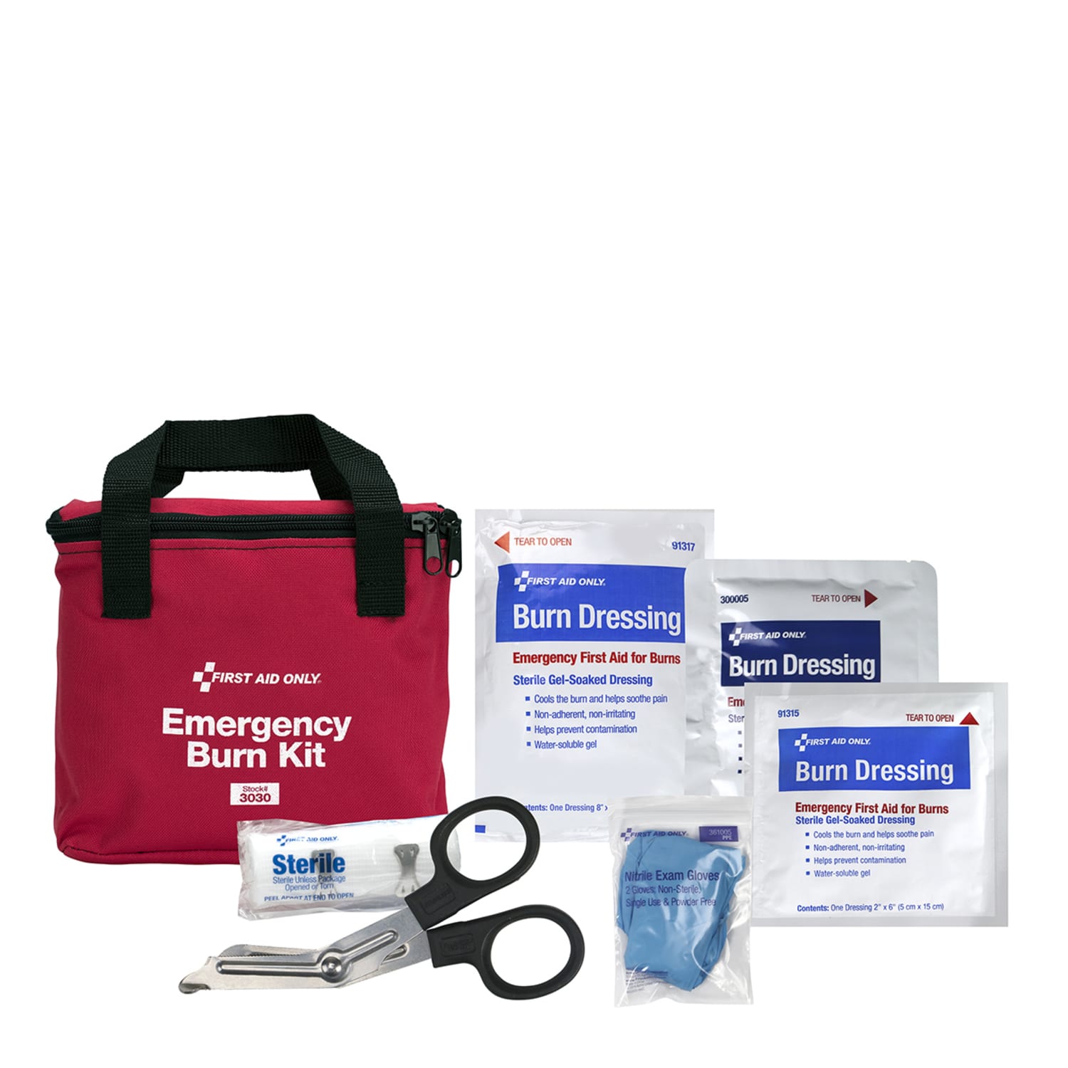 First Aid Only Burn Care Fabric Case Kit, Red - Image 3