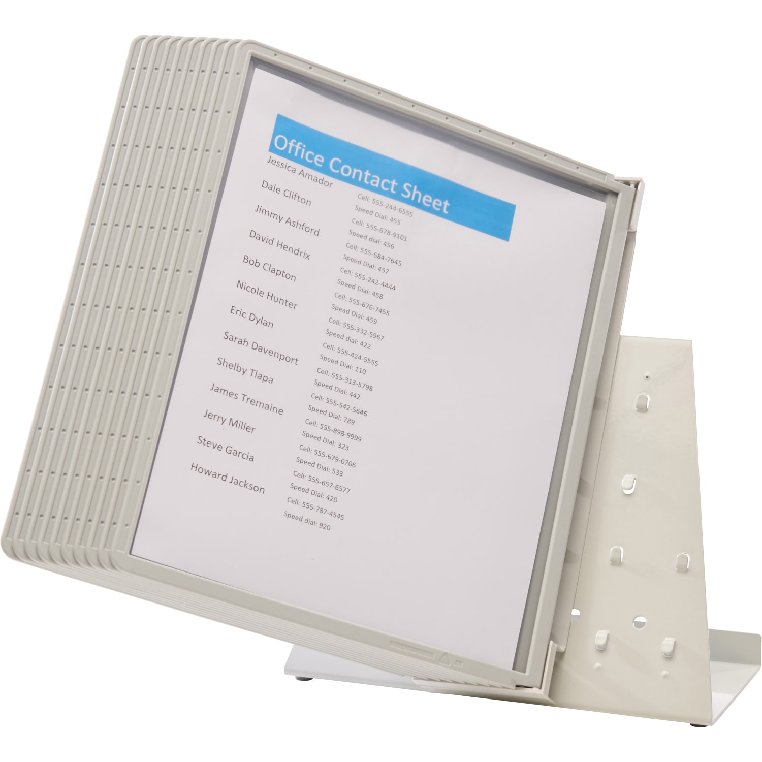 Durable Desk Reference System With 10 Display Sleeves, 8 1/2in x 11in, Gray - Image 3