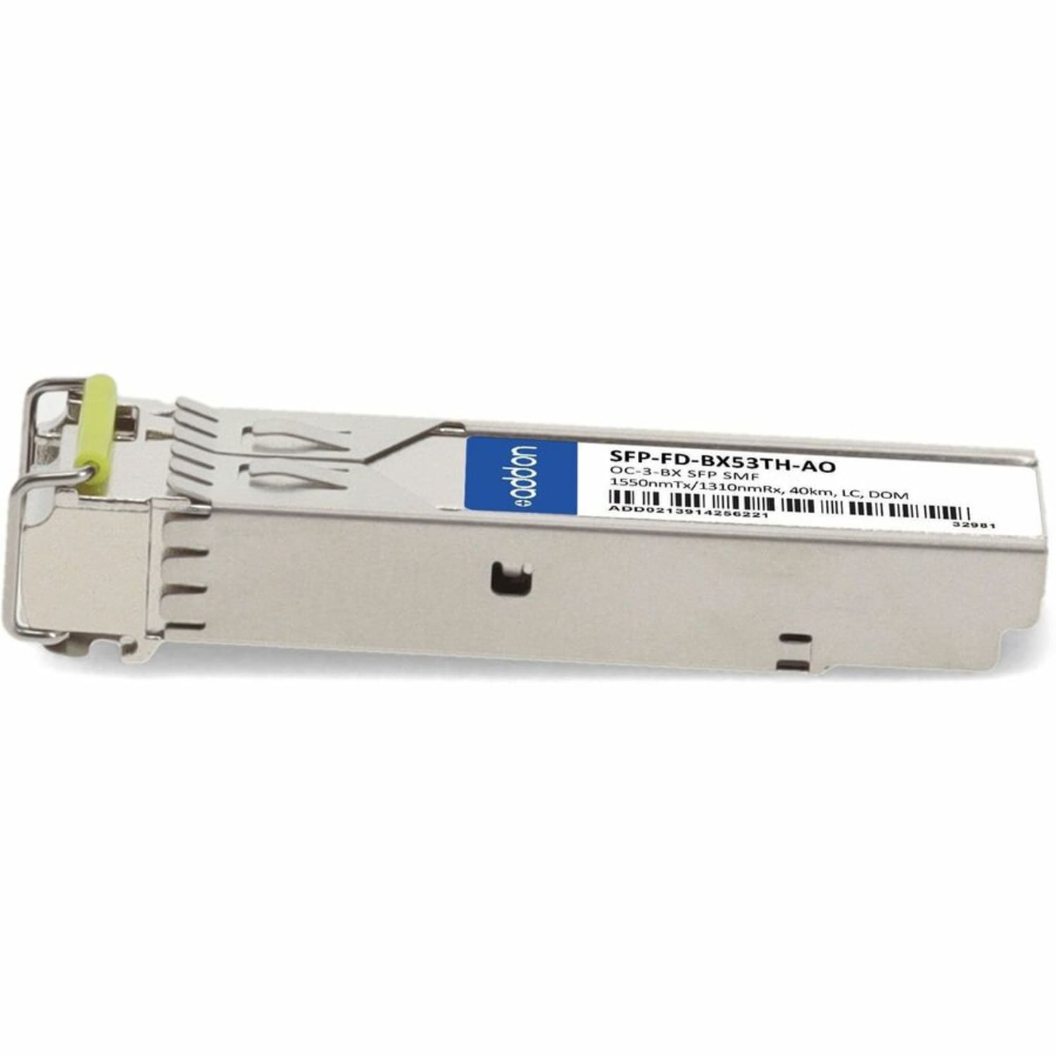 AddOn - SFP (mini-GBIC) transceiver module (equivalent to: MRV SFP-FD-BX53TH) - LC single-mode - up to 24.9 miles - OC-3 - 1310 (TX) / 1550 (RX) nm - TAA Compliant - for P/N: RDH10248/1-AO, SFP-25G-BX-D-40-AO, SFP-25G-BX-U-20-I-AO, XFP-10G-BX40-D-ALC-AO - Image 3
