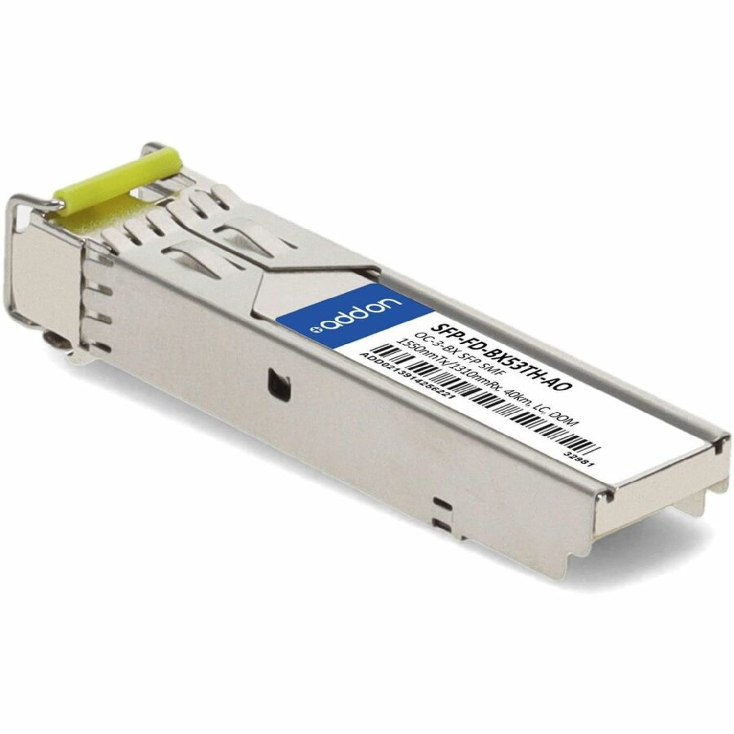 AddOn - SFP (mini-GBIC) transceiver module (equivalent to: MRV SFP-FD-BX53TH) - LC single-mode - up to 24.9 miles - OC-3 - 1310 (TX) / 1550 (RX) nm - TAA Compliant - for P/N: RDH10248/1-AO, SFP-25G-BX-D-40-AO, SFP-25G-BX-U-20-I-AO, XFP-10G-BX40-D-ALC-AO - Image 4