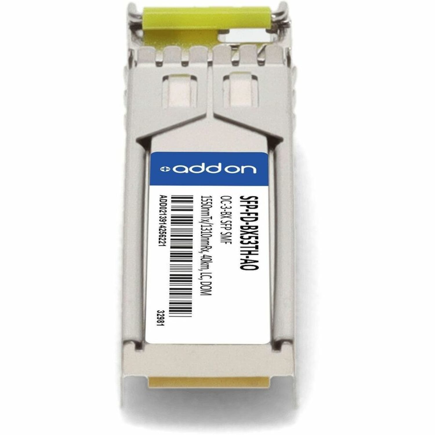 AddOn - SFP (mini-GBIC) transceiver module (equivalent to: MRV SFP-FD-BX53TH) - LC single-mode - up to 24.9 miles - OC-3 - 1310 (TX) / 1550 (RX) nm - TAA Compliant - for P/N: RDH10248/1-AO, SFP-25G-BX-D-40-AO, SFP-25G-BX-U-20-I-AO, XFP-10G-BX40-D-ALC-AO - Image 5