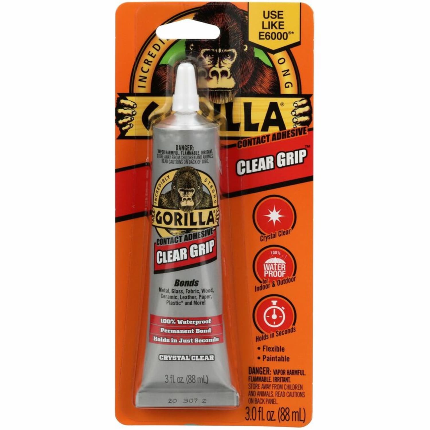 Gorilla Clear Grip Contact Adhesive - 3 fl oz - Clear - 1 Each - Image 5
