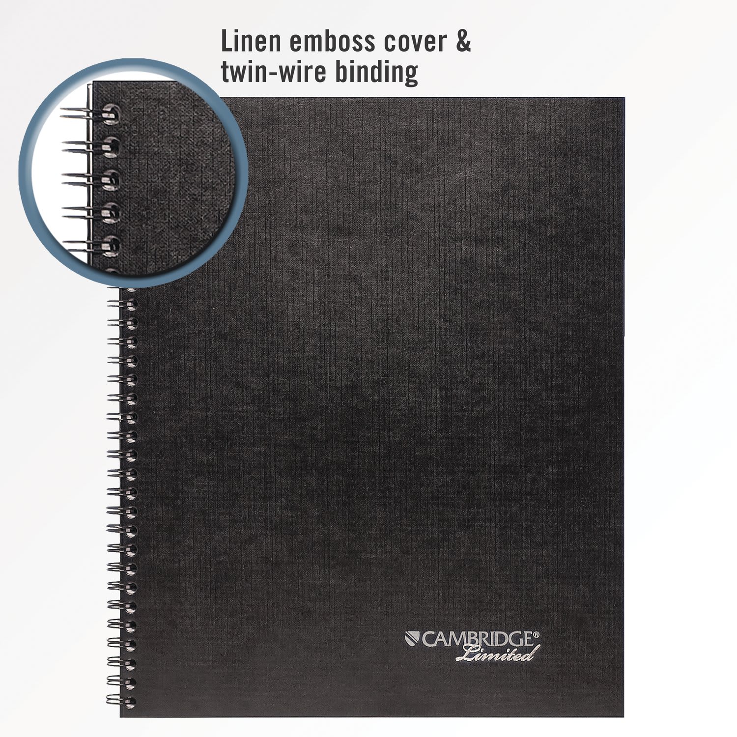 Cambridge Limited 30% Recycled Business Notebook, 8 1/2in x 11in, 1 Subject, Legal Ruled, 80 Sheets, Black (06062) - Image 3
