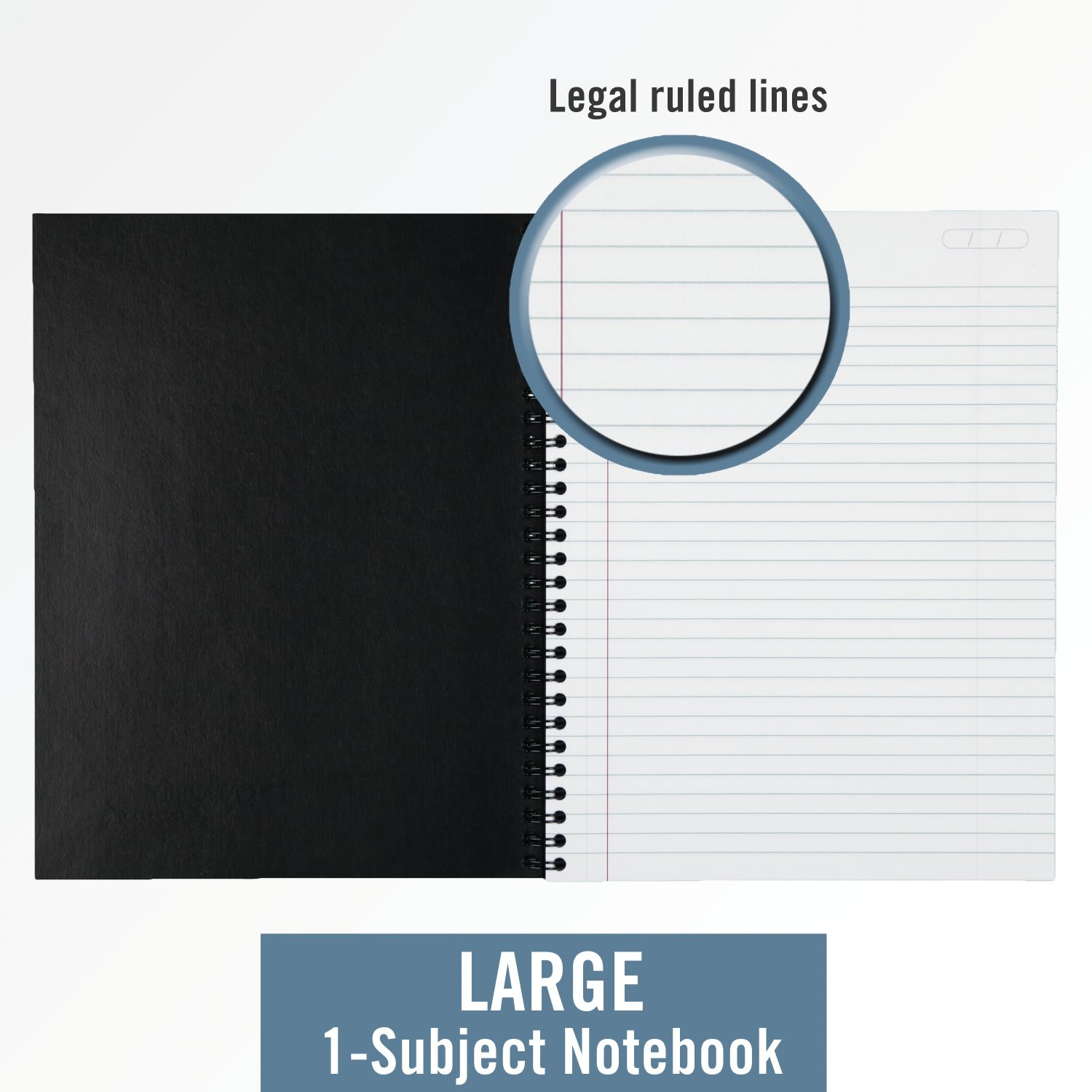 Cambridge Limited 30% Recycled Business Notebook, 8 1/2in x 11in, 1 Subject, Legal Ruled, 80 Sheets, Black (06062) - Image 4