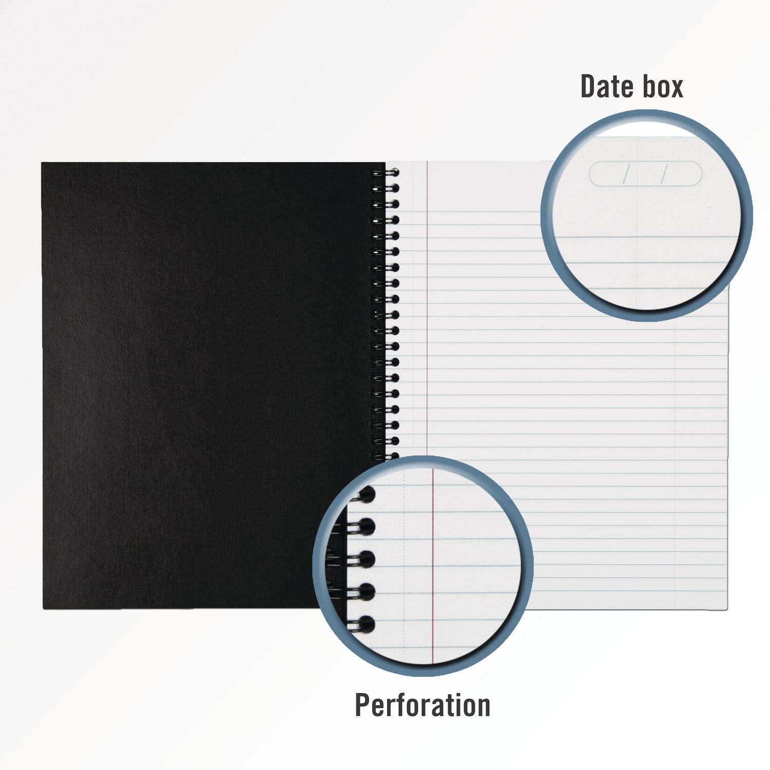 Cambridge Limited 30% Recycled Business Notebook, 8 1/2in x 11in, 1 Subject, Legal Ruled, 80 Sheets, Black (06062) - Image 5