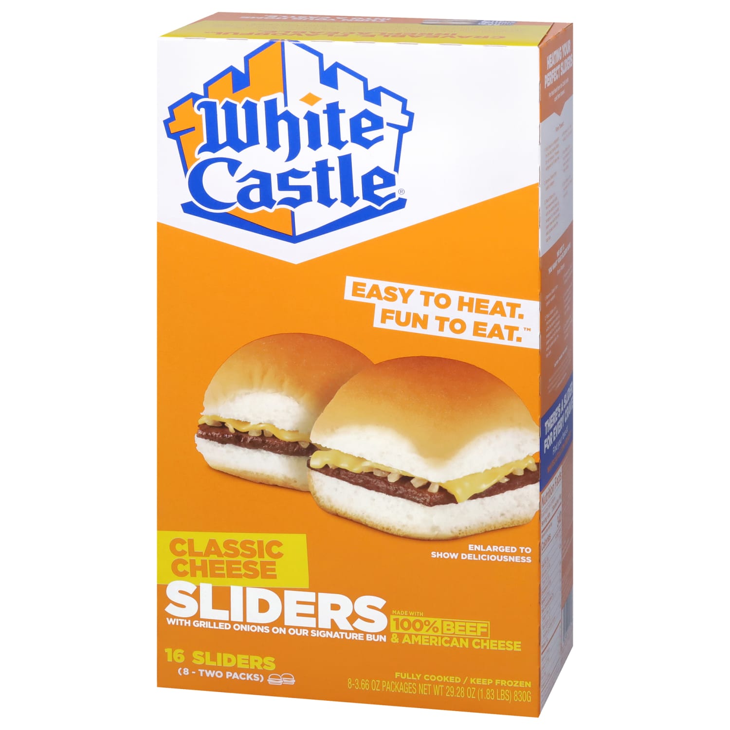 White Castle Individually Wrapped Original Cheeseburger Sliders, 29.28 Oz, Carton Of 16 Sliders - Image 3