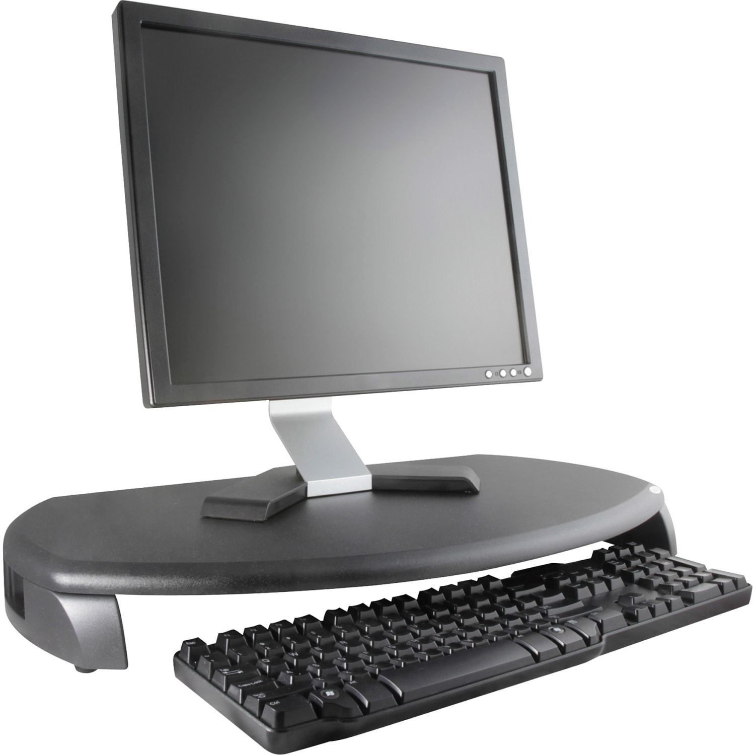 Kantek CRT/LCD Stand With Keyboard Storage, 3inH x 23inW x 13-1/4inD, Black - Image 4